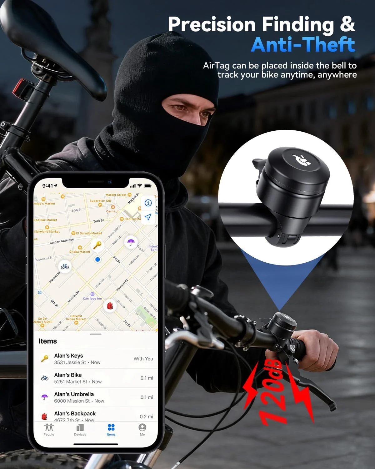 زنگ دوچرخه برای ردیاب Apple AirTag 120dB، نگهدارنده مخفی دوچرخه، زنگ دوچرخه ضد سرقت، زنگ دوچرخه ضد آب برای کودکان و بزرگسالان، مناسب برای فرمان های 25.5 میلی متری، لوازم جانبی دوچرخه سواری زنگ دوچرخه برای ردیاب Apple AirTag 120dB، نگهدارنده مخفی دوچرخه، زنگ دوچرخه ضد سرقت، زنگ دوچرخه ضد آب برای کودکان و بزرگسالان، مناسب برای فرمان های 25.5 میلی متری، لوازم جانبی دوچرخه سواری