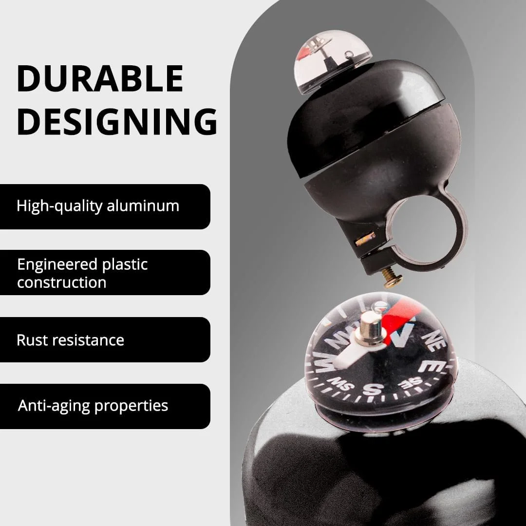 زنگ دوچرخه کلاسیک بی پایان مدل EL1057 | جنس: آلیاژ آلومینیوم | این زنگ با صدای بلند می تواند برای فرمان دوچرخه های کوهستانی جاده ای استفاده شود | این زنگ دارای قطب نما برای جهت یابی است