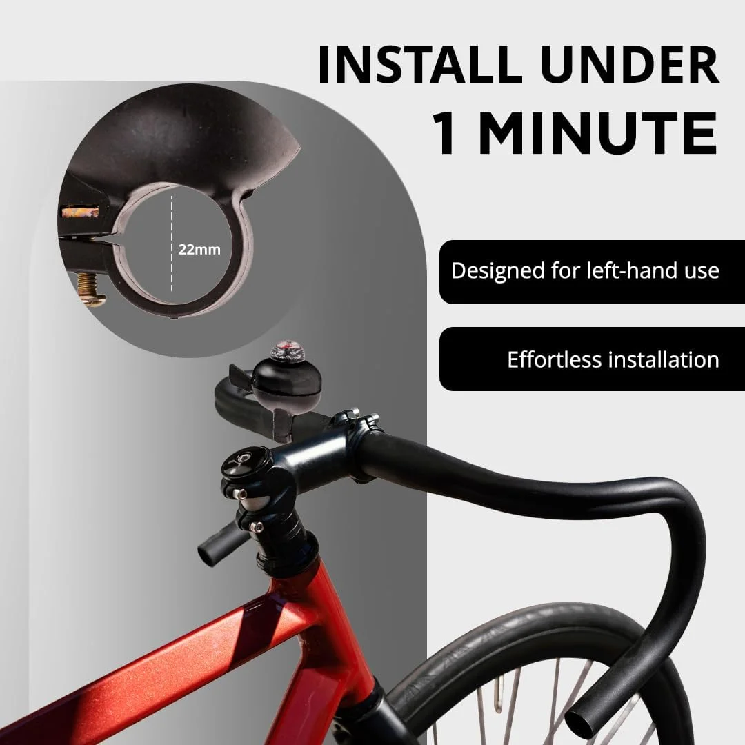 زنگ دوچرخه کلاسیک بی پایان مدل EL1057 | جنس: آلیاژ آلومینیوم | این زنگ با صدای بلند می تواند برای فرمان دوچرخه های کوهستانی جاده ای استفاده شود | این زنگ دارای قطب نما برای جهت یابی است