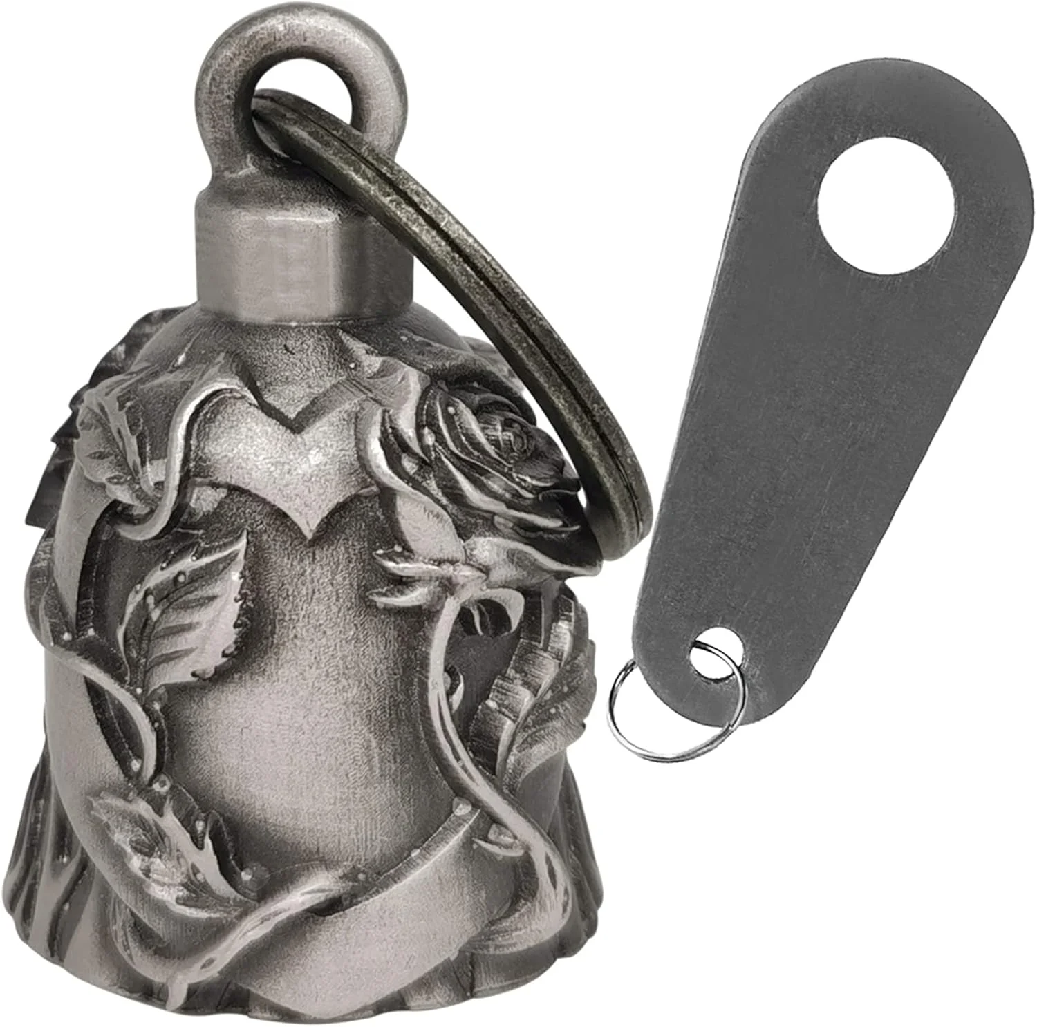 زنگ موتورسیکلت Dream Apparel به همراه آویز، اکسسوری موتورسیکلت یا جاکلیدی برای خوش شانسی، نقره ای