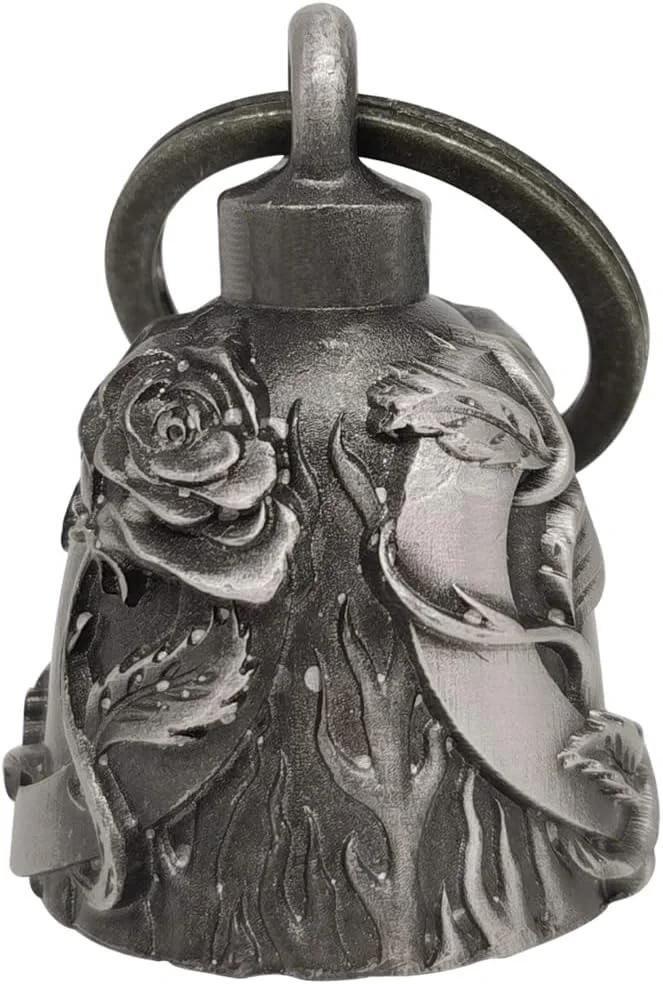 زنگ موتورسیکلت Dream Apparel به همراه آویز، اکسسوری موتورسیکلت یا جاکلیدی برای خوش شانسی، نقره ای