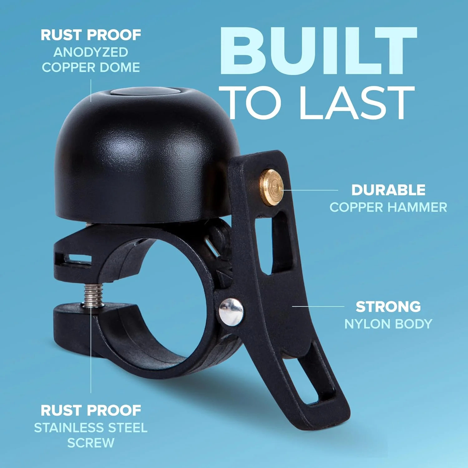 زنگ دوچرخه Cycle Torch Loudr برای فرمان - فوق العاده بلند تا 103 دسی بل، عالی برای بزرگسالان و کودکان