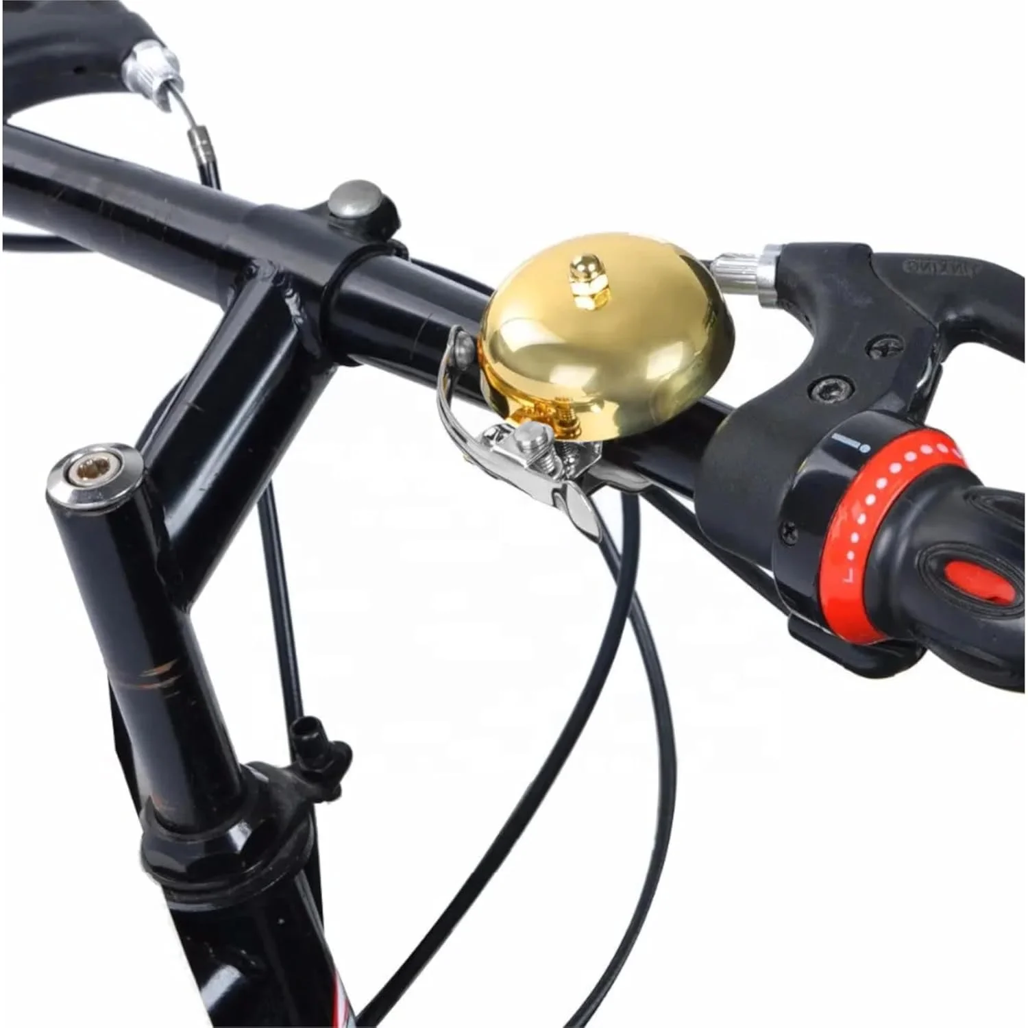 زنگ دوچرخه سایکلینگ کالرز، طرح کلاسیک قدیمی، فلزی طلایی رنگ، مناسب دوچرخه های کورسی و کوهستان، بوق دستی، زنگ فرمان دوچرخه کلاسیک 55 میلی متری