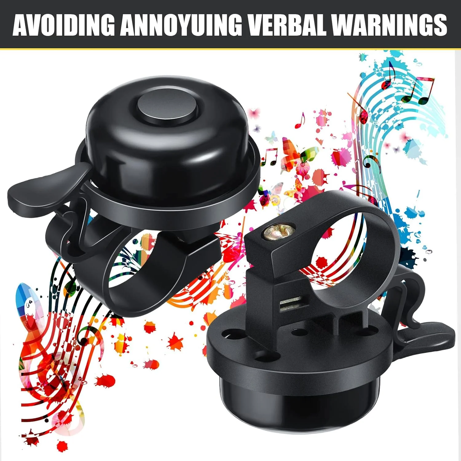 20 عدد زنگ دوچرخه آلومینیومی با صدای بلند و واضح، لوازم جانبی دوچرخه کوهستانی با نصب آسان برای دختران، پسران، بزرگسالان و کودکان، مشکی 20 عدد زنگ دوچرخه آلومینیومی با صدای بلند و واضح، لوازم جانبی دوچرخه کوهستانی با نصب آسان برای دختران، پسران، بزرگسالان و کودکان، مشکی