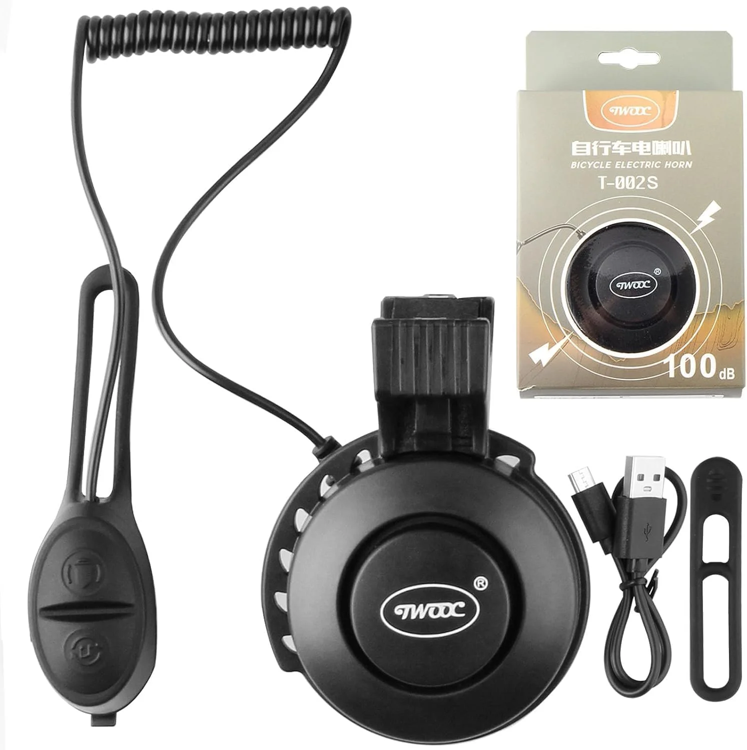 زنگ دوچرخه الکترونیکی - بوق مینی دوچرخه 130 دسی بل بلند، قابل شارژ USB، آلارم دوچرخه سواری برای دوچرخه کوهستانی/دوچرخه جاده/BMX/MTB