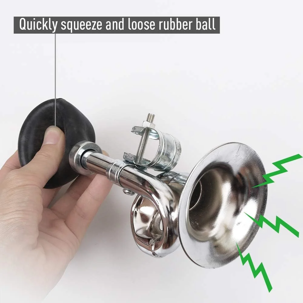 بوق دوچرخه، بوق فلزی فشاری دلقک برای دوچرخه، زنگ دوچرخه، جهانی، مناسب برای فرمان 22.2 میلی متر، 2 عدد