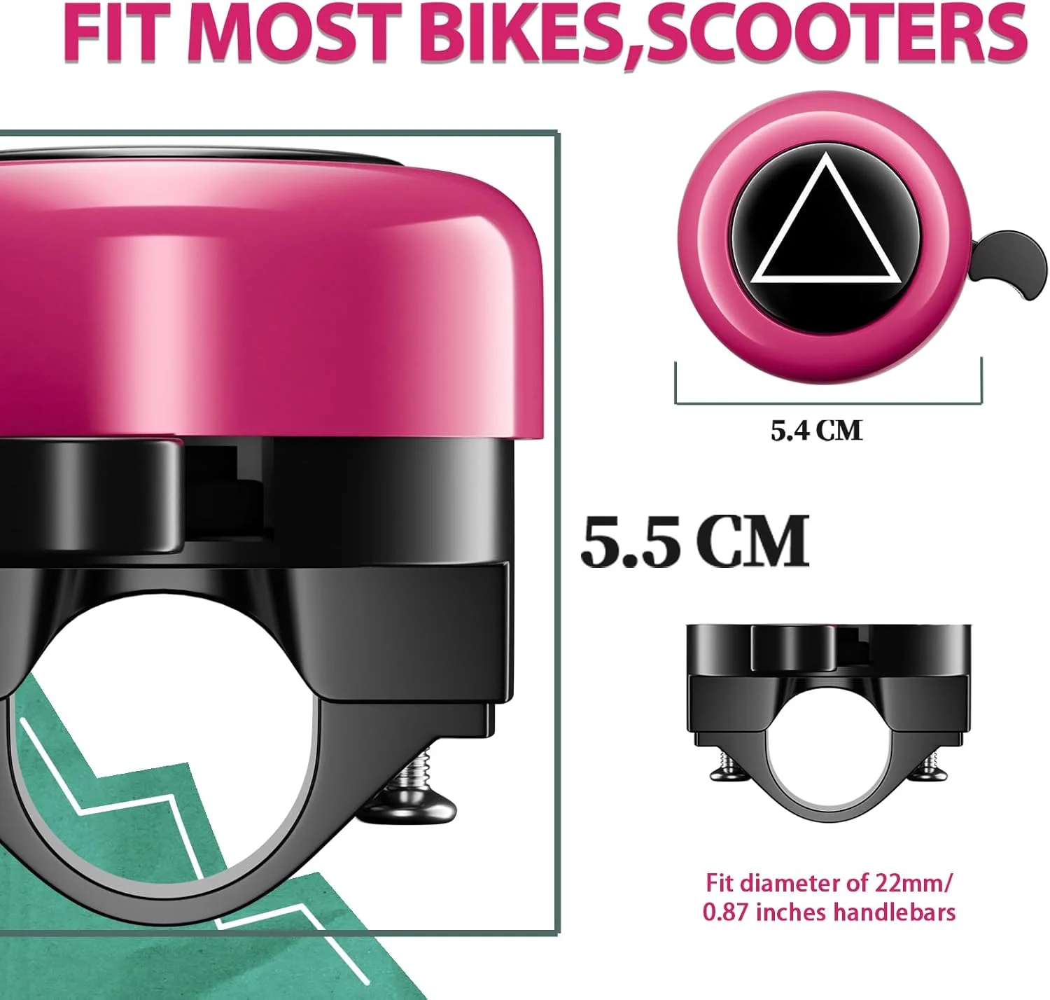 زنگ دوچرخه، زنگ دوچرخه کلاسیک، صدای بلند و واضح برای بزرگسالان و کودکان، دوچرخه جاده، دوچرخه برقی، دوچرخه کروز، لوازم جانبی زنگ دوچرخه کوهستان