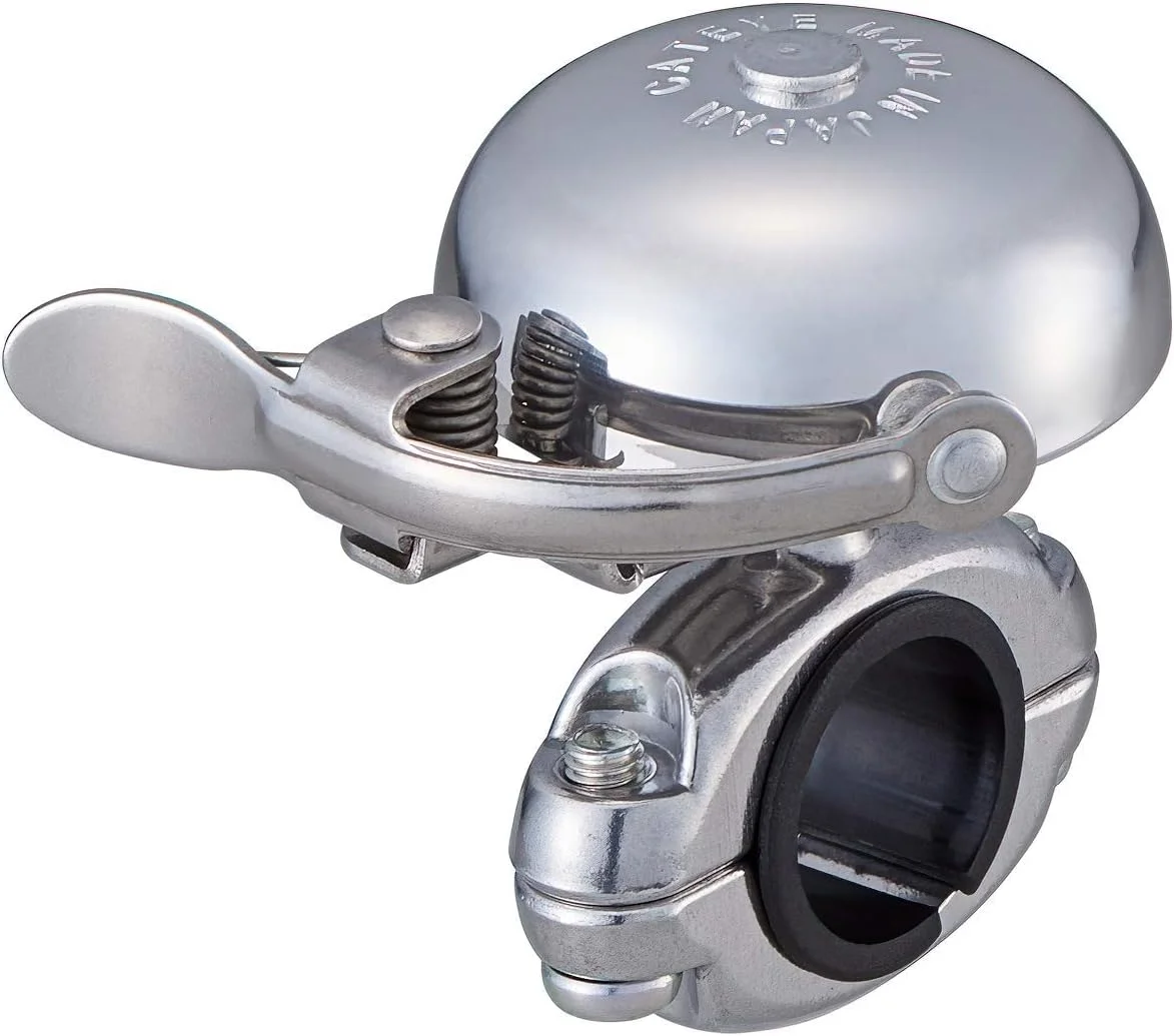 زنگ دوچرخه CATEYE OH-2300A Hibiki - زنگ برنجی کلاسیک با طراحی پیچ و مهره آلومینیومی، مناسب برای فرمان های 22.2 میلی متر یا 25.4 میلی متر، دوچرخه های جاده، هیبریدی و توریستی