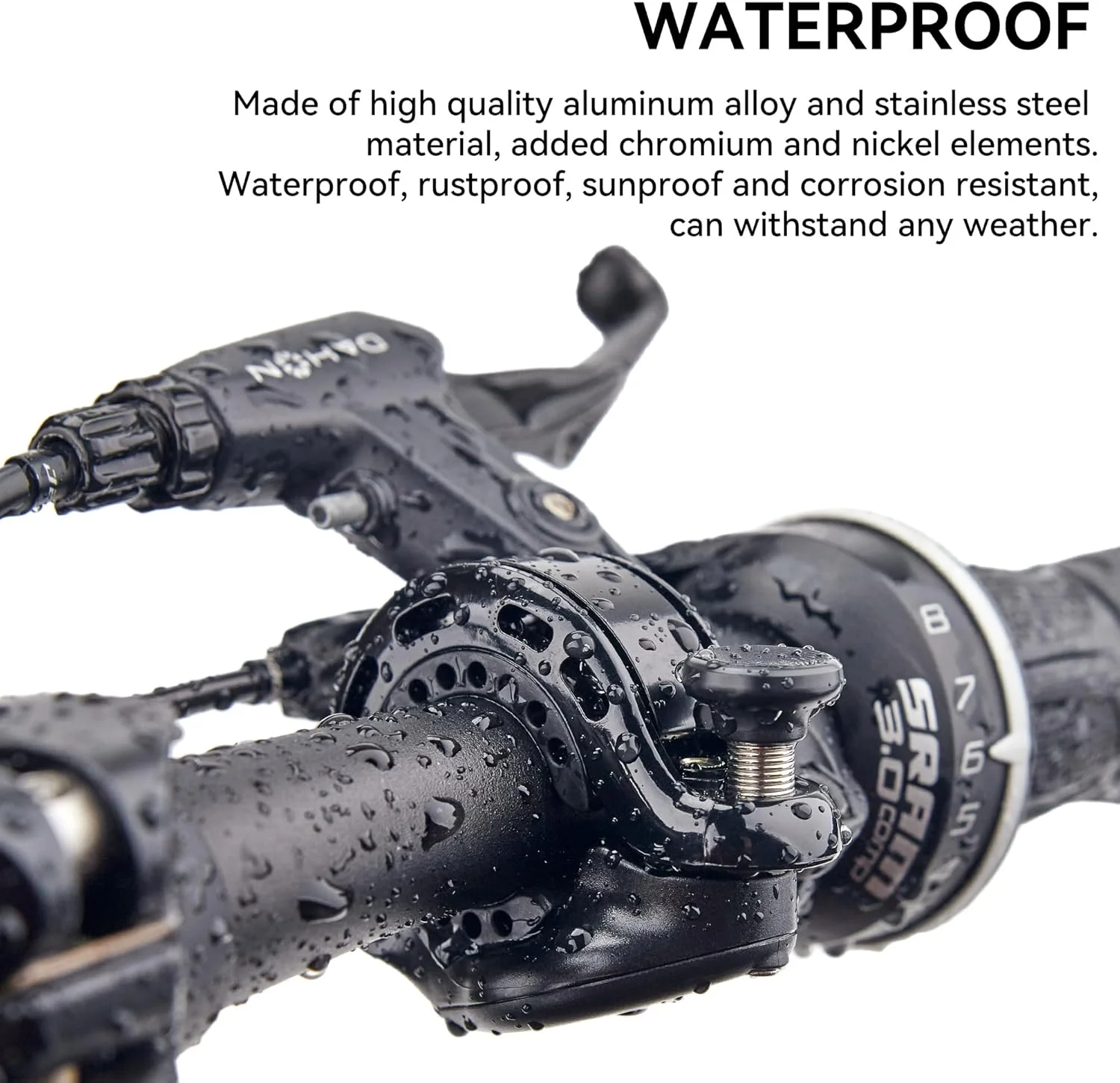 زنگ دوچرخه CITYWAY برای ردیاب، ردیاب مخفی در زنگ، ضد آب، شامل پیچ و ابزار، برای دوچرخه کوهستان، مناسب برای فرمان های 22-31.8 میلی متر