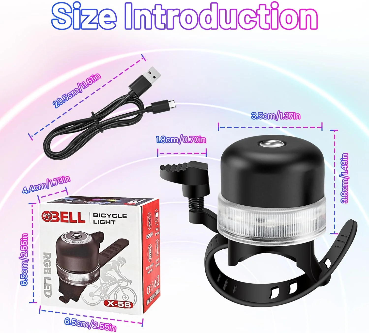 زنگ دوچرخه با چراغ های RGB - زنگ دوچرخه شارژی Type-c کودکان با صدای بلند و واضح، زنگ دوچرخه، زنگ اسکوتر باغ، لوازم جانبی جدید دوچرخه برای بزرگسالان و کودکان زنگ دوچرخه با چراغ های RGB - زنگ دوچرخه شارژی Type-c کودکان با صدای بلند و واضح، زنگ دوچرخه، زنگ اسکوتر باغ، لوازم جانبی جدید دوچرخه برای بزرگسالان و کودکان