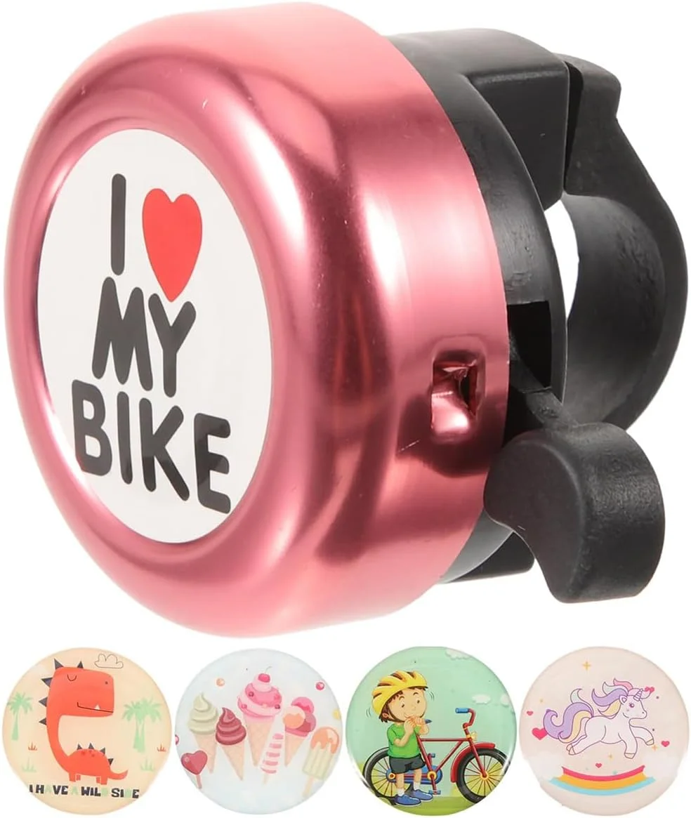 زنگ دوچرخه، زنگ فلزی دوچرخه کودکان، زنگ آلومینیومی بلند دوچرخه، زنگ دوچرخه سواری رترو، لوازم جانبی بوق با طرح "من عاشق دوچرخه ام" برای دوچرخه های فرمان 22 میلی متری، دوچرخه کوهستانی و جاده ای (مشکی)