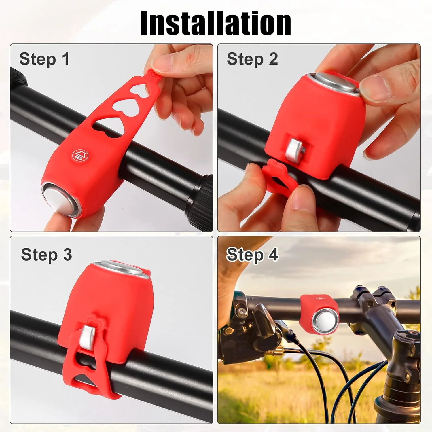 ایکس آتوهوکس زنگ برقی دوچرخه، بوق دوچرخه سواری، بوق بلند دوچرخه، سیلیکونی برای دوچرخه کوهستانی و جاده ای، قابل شارژ