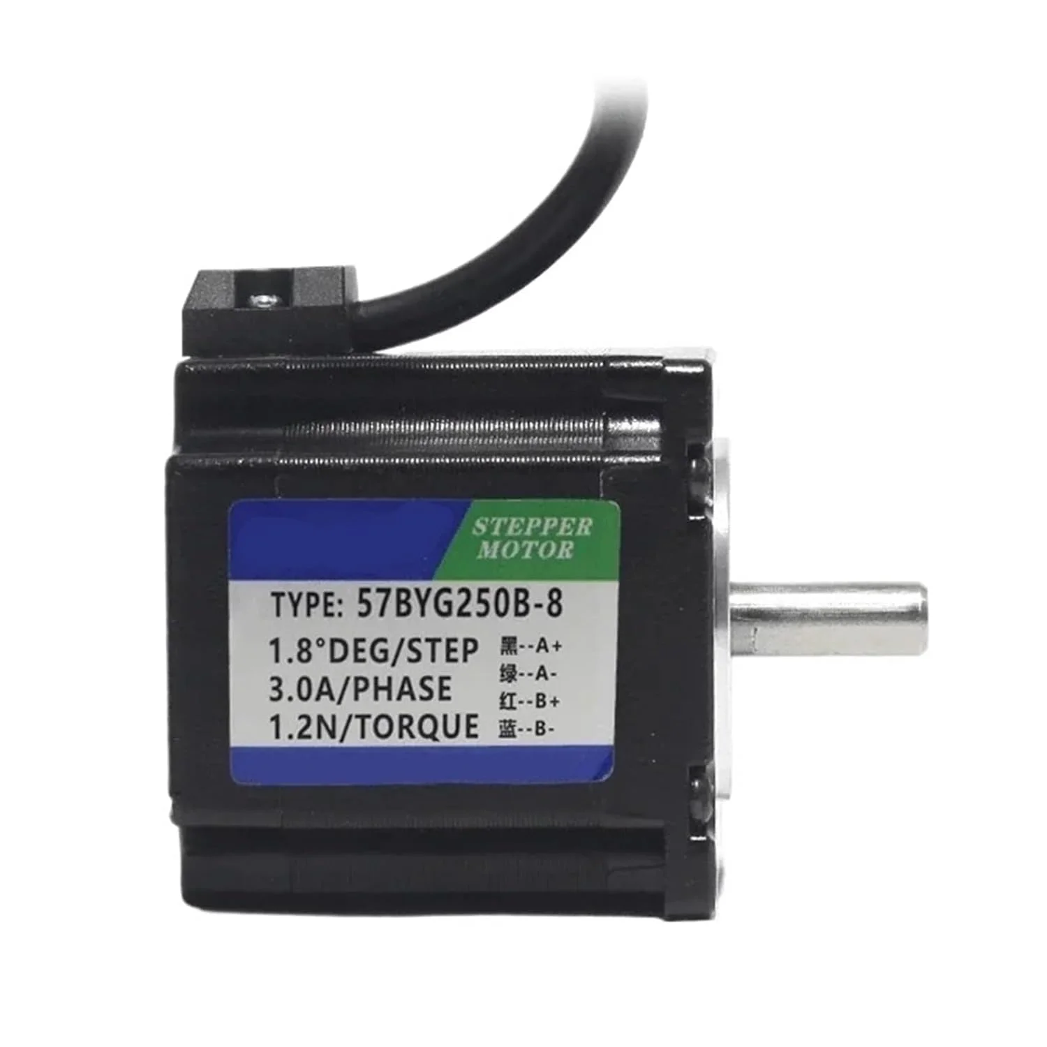 یک عدد موتور پله ای 57 Nema 23 مناسب دستگاه ماسک، موتور دو فاز 4 سیمه 3 آمپر برای دستگاه حکاکی و پرینتر سه بعدی (دو شفت، 57BYG250B 8mm)