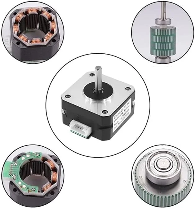 موتور پله ای دوقطبی 17 مدل 42 با سیم 4 رشته و کابل 17HS4023 1.0A مناسب برای CNC XYZ و لوازم جانبی پرینتر سه بعدی - (قطر شفت: خط XH)