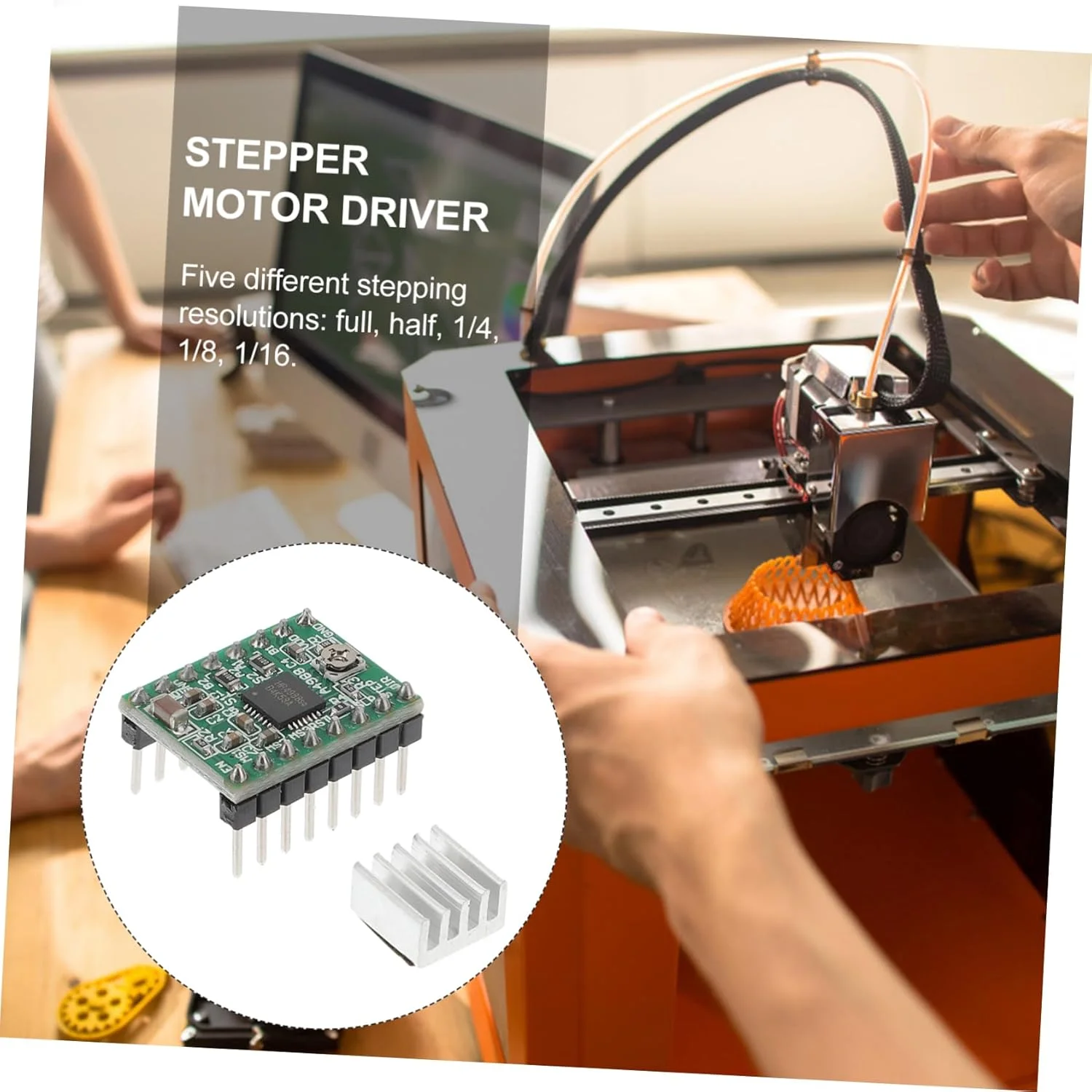 ماژول درایور موتور پله ای 5 عددی برای پرینتر با رزولوشن های پله ای کامل و نیمه
