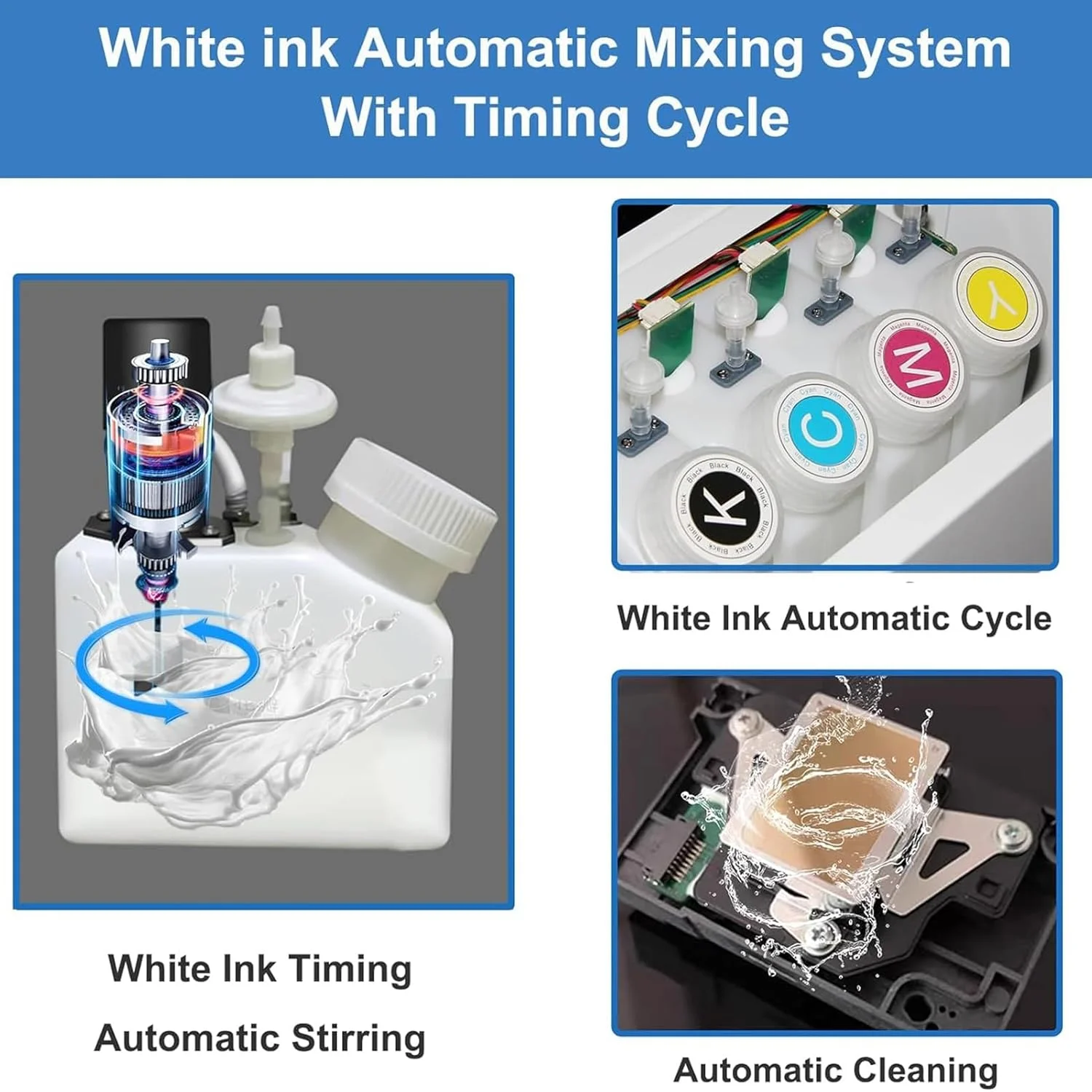 دستگاه چاپ DTF سایز A3، دستگاه چاپ انتقالی، دستگاه چاپ مستقیم روی فیلم تی شرت، همزن خودکار جوهر سفید و گردش زمان‌بندی شده، برای چاپ DIY، چاپگر مستقیم روی فیلم