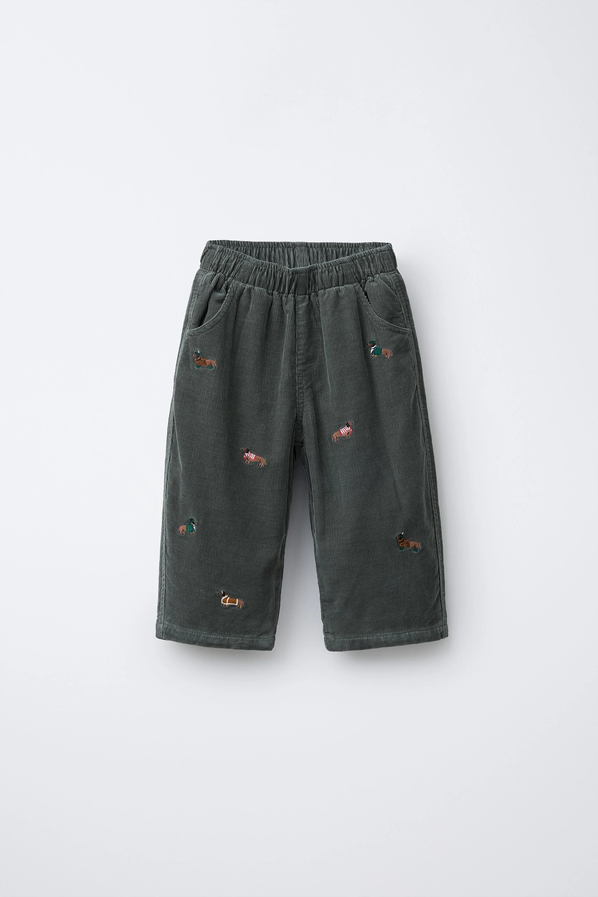 شلوار مخمل کبریتی گلدوزی شده با آستر