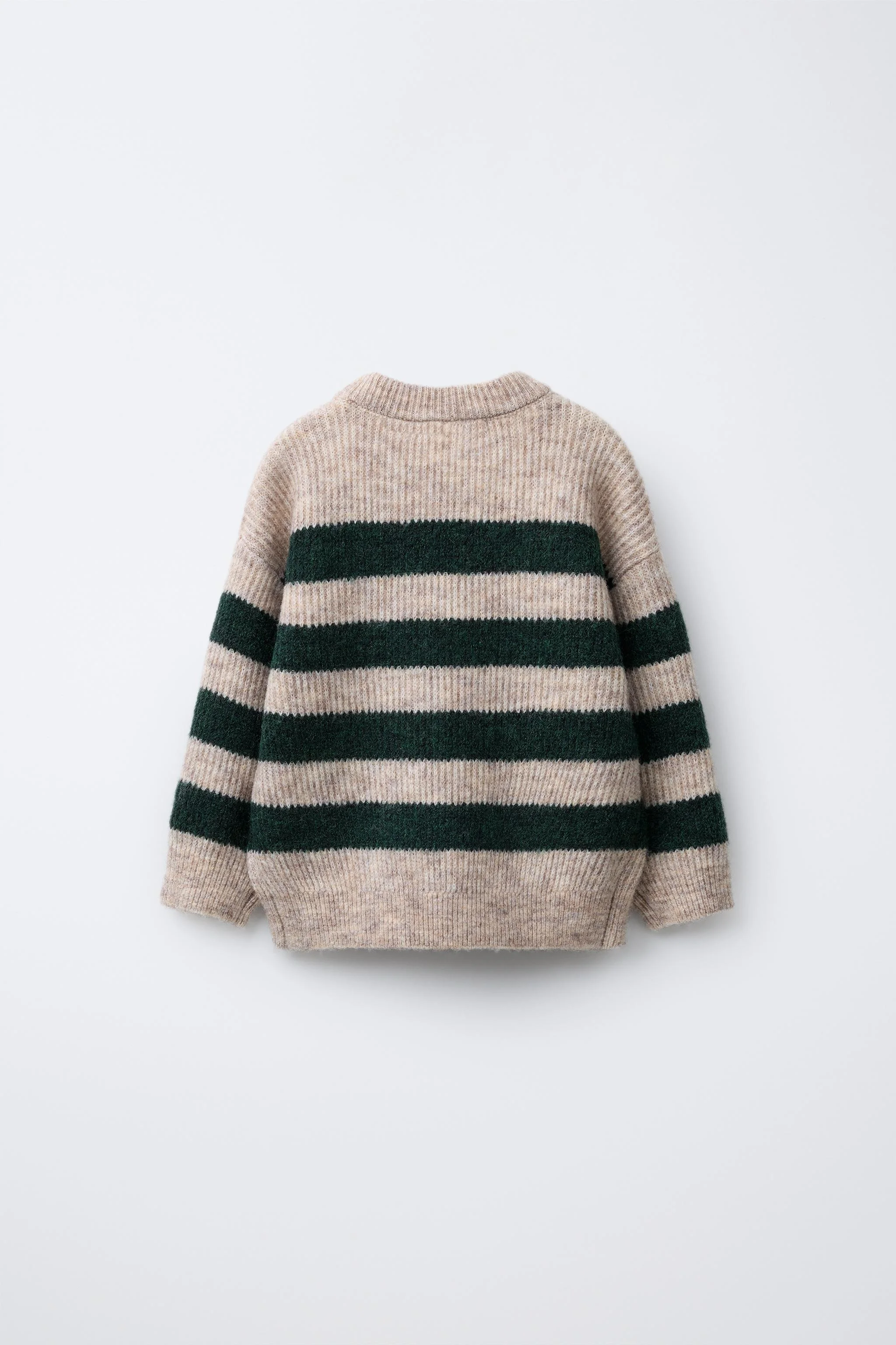 پلیور بافت راه راه با گلدوزی طرح جنگل