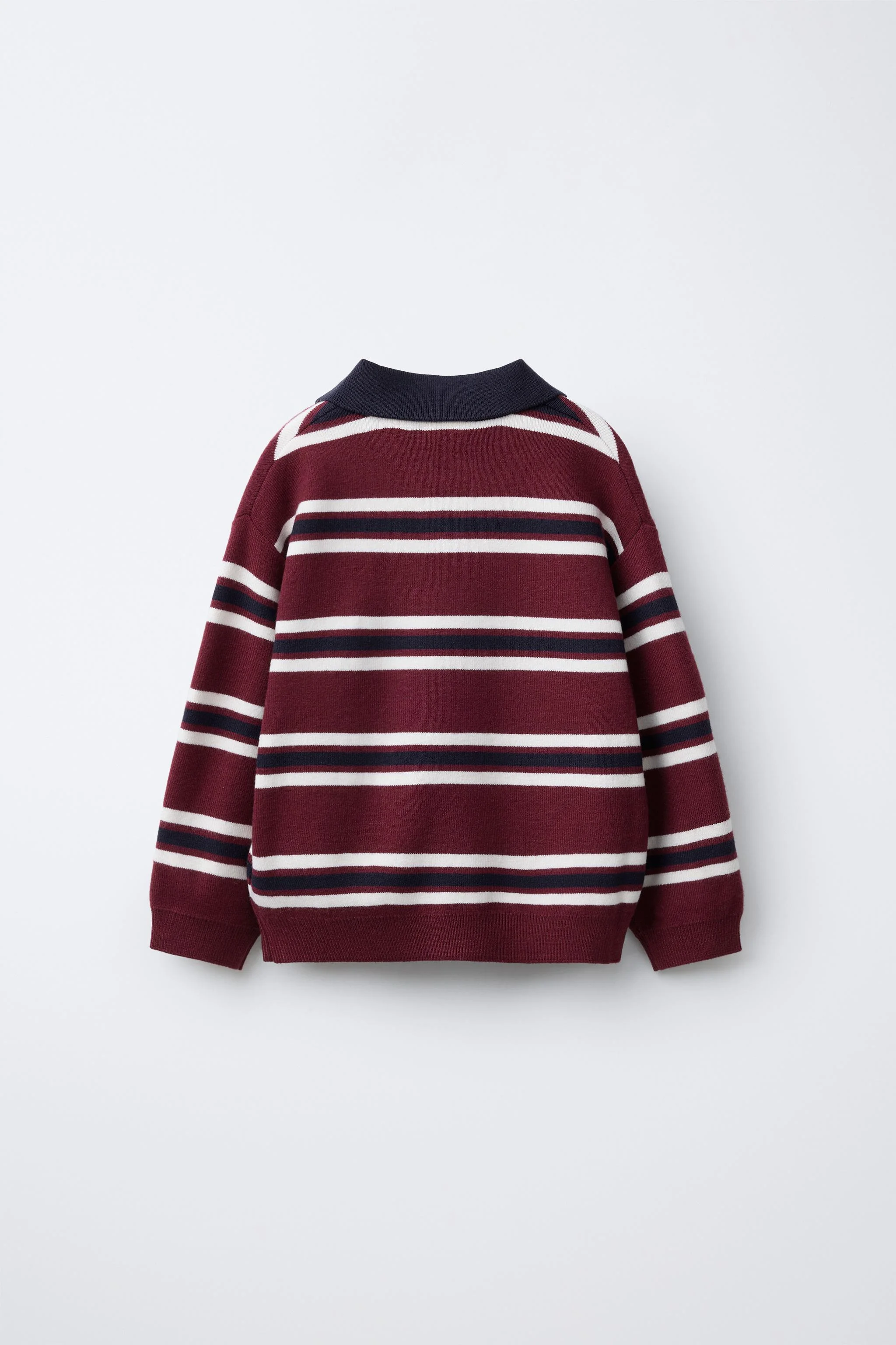 پولوشرت بافتنی راه راه گلدوزی شده