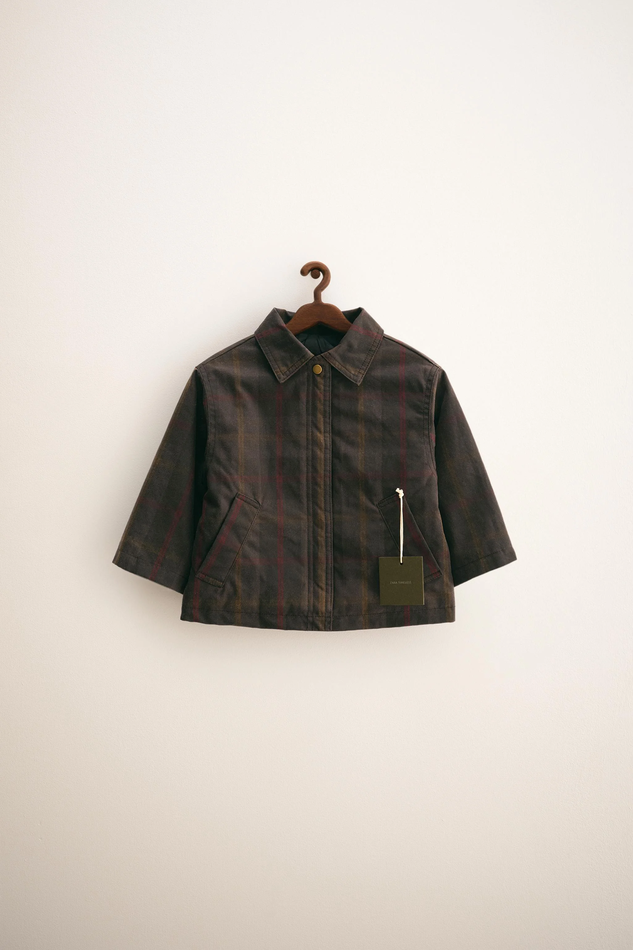 کت واکس خورده طرح چهارخانه ZARA TIMELESS