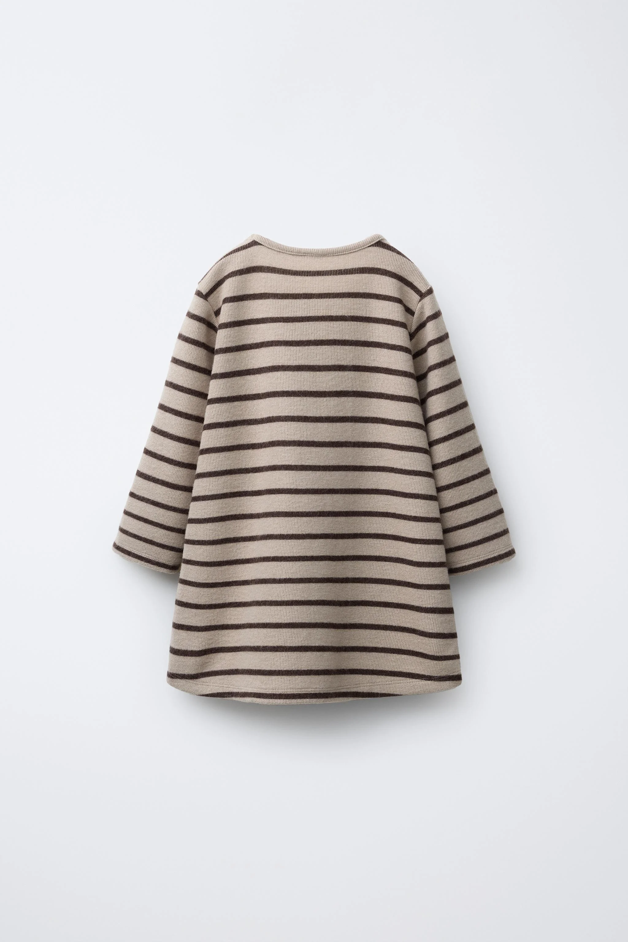 پیراهن راه راه نرم با تکه دوزی بافت دار