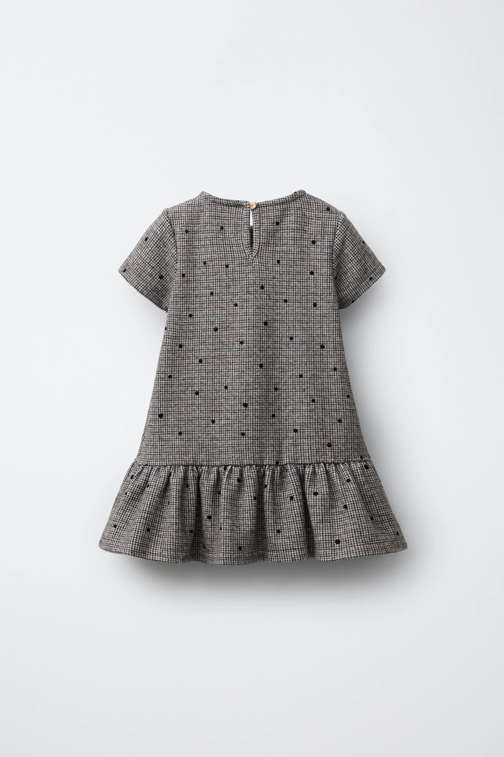 پیراهن طرح پا مرغابی و خال خالی با پاپیون