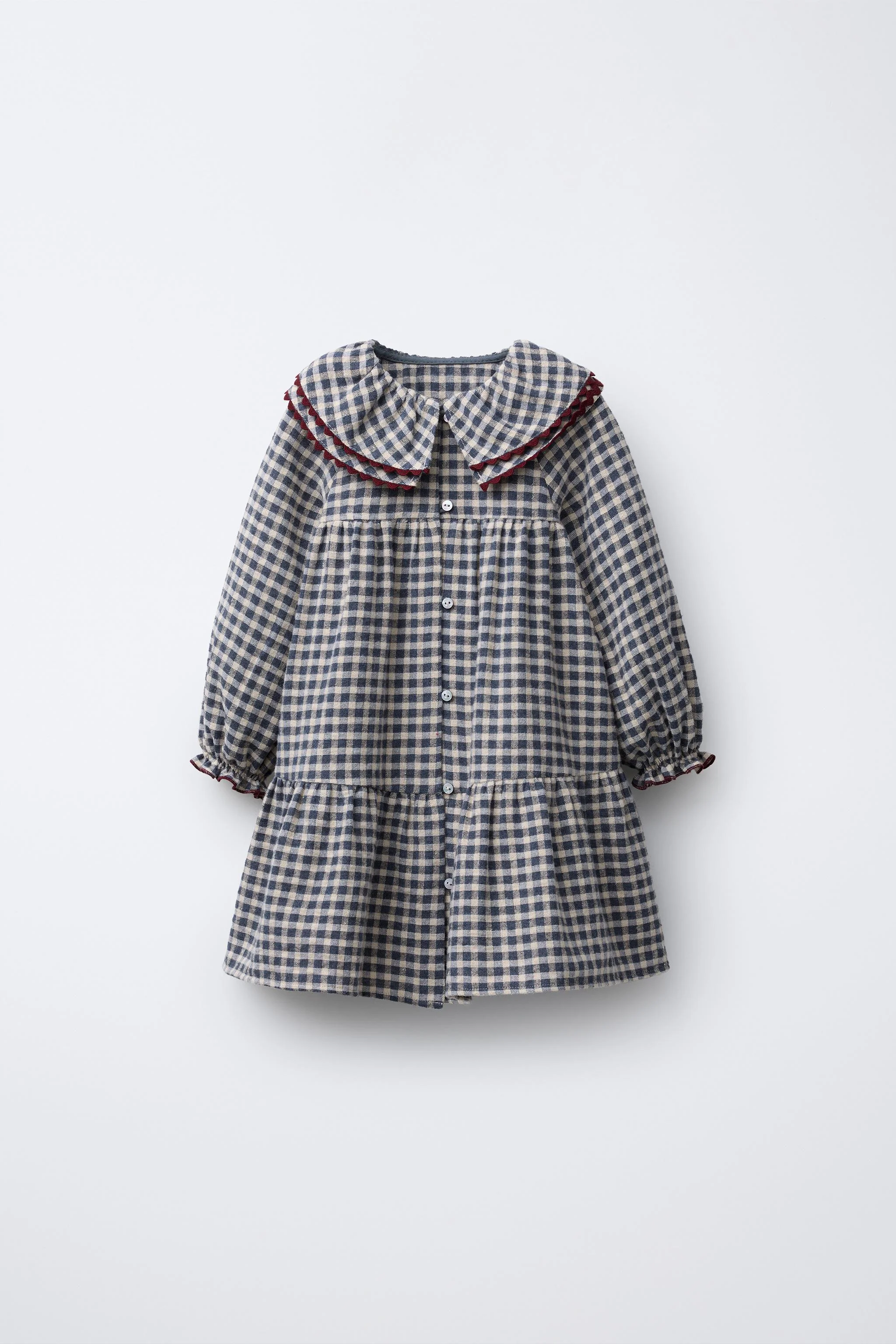 پیراهن طرح دار با حاشیه موج دار