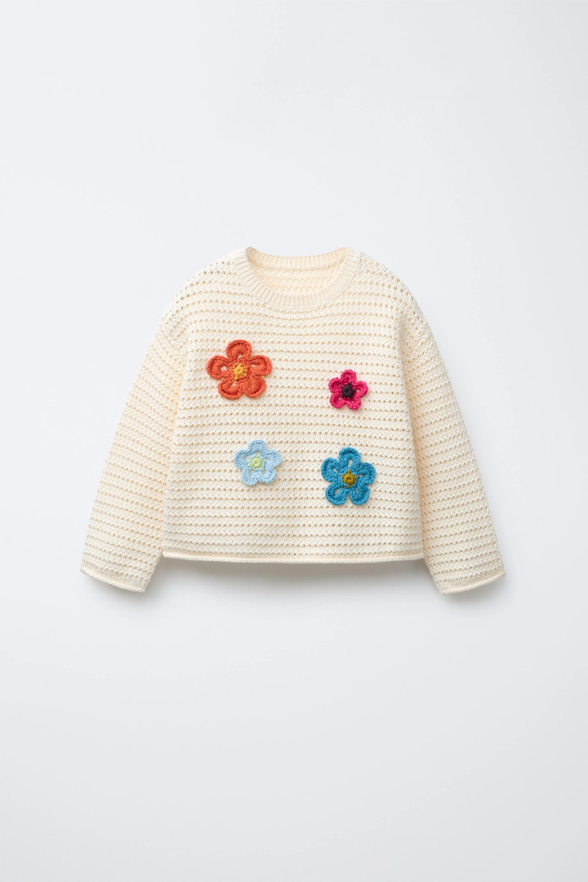 پلیور بافتنی طرح گل