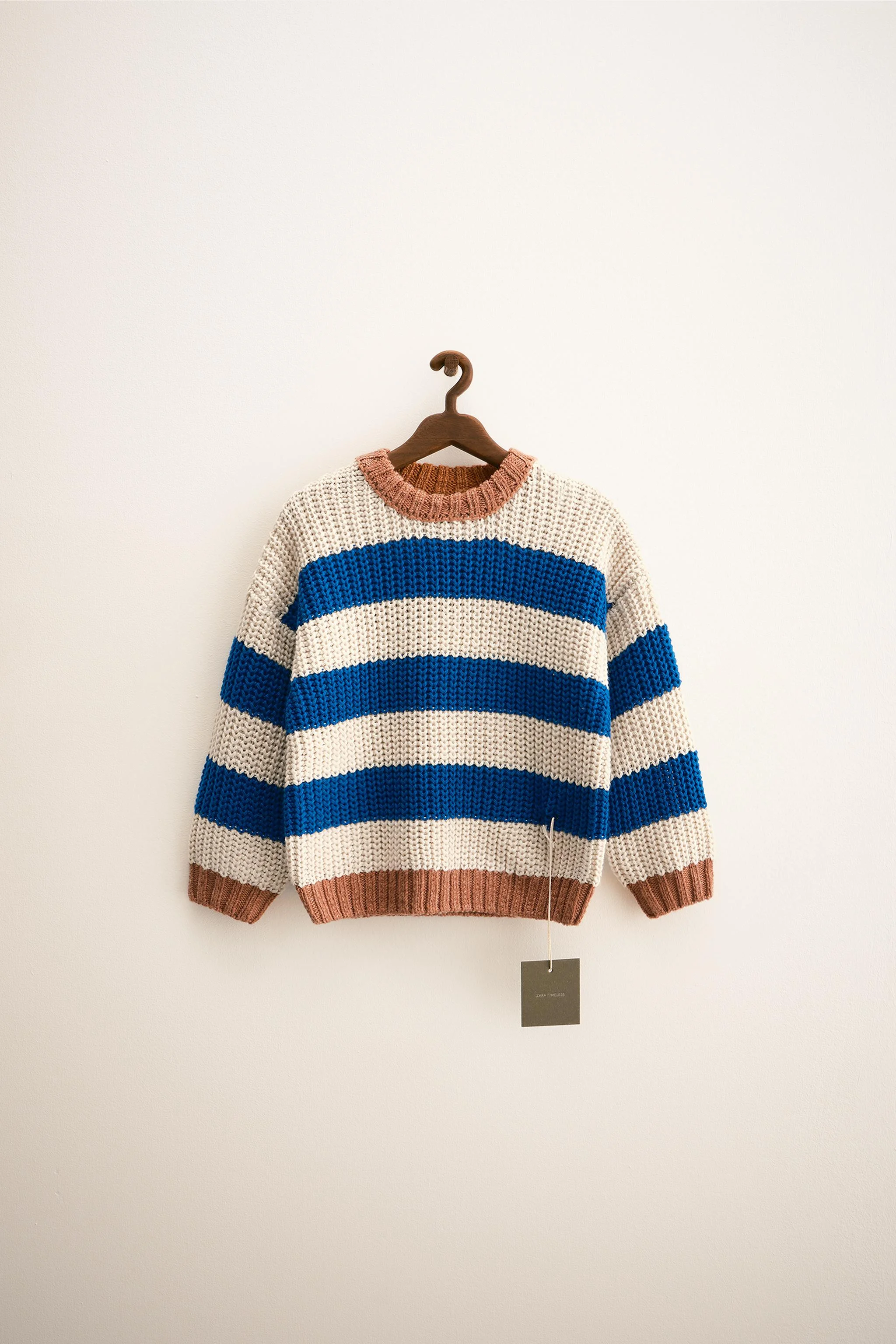 ZARA TIMELESS - پلیور بافتنی راه راه و ضخیم