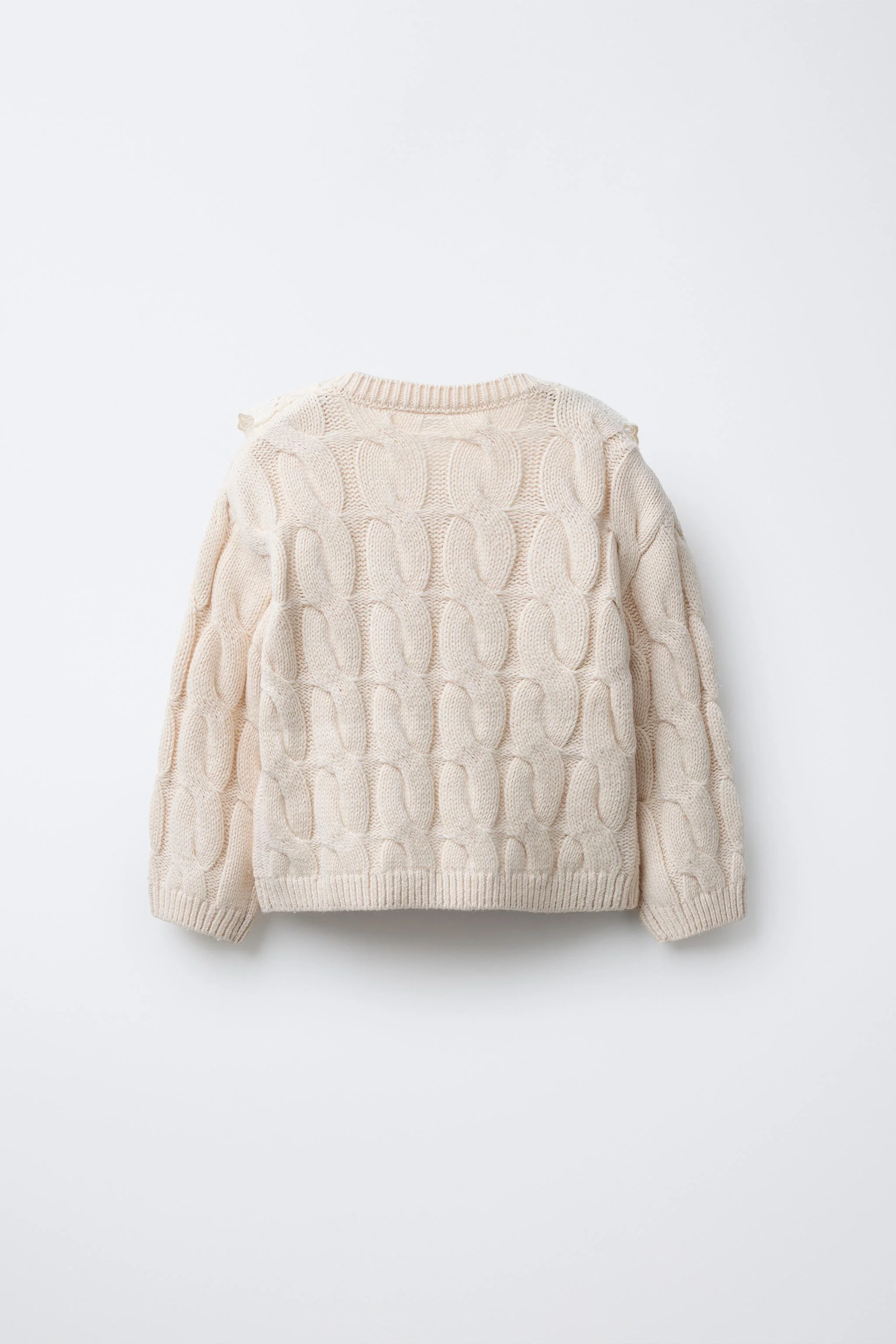 پلیور بافت کابلی با یقه توری