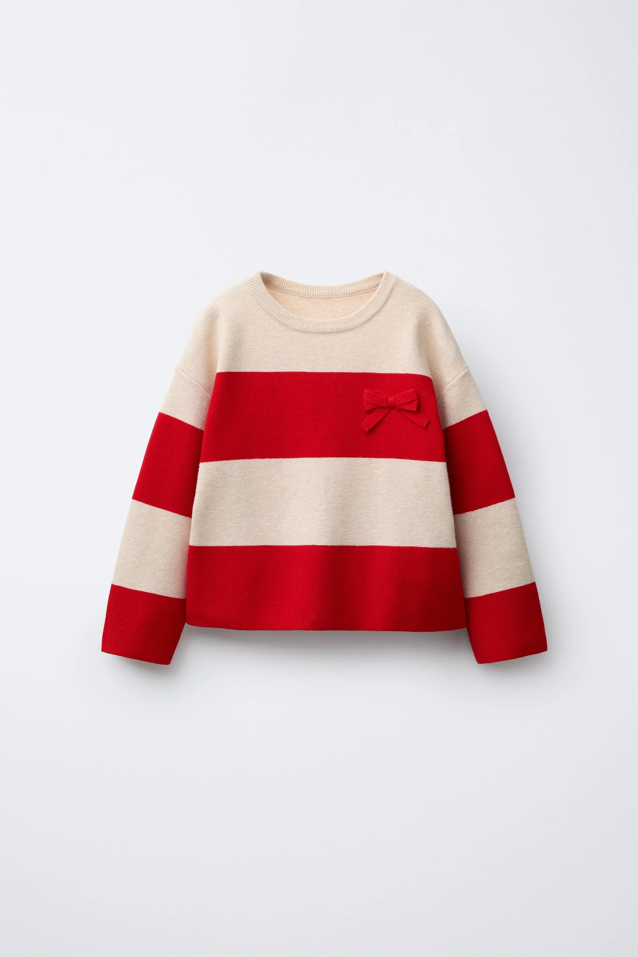 پلیور بافت راه راه با پاپیون پلیور بافت راه راه با پاپیون