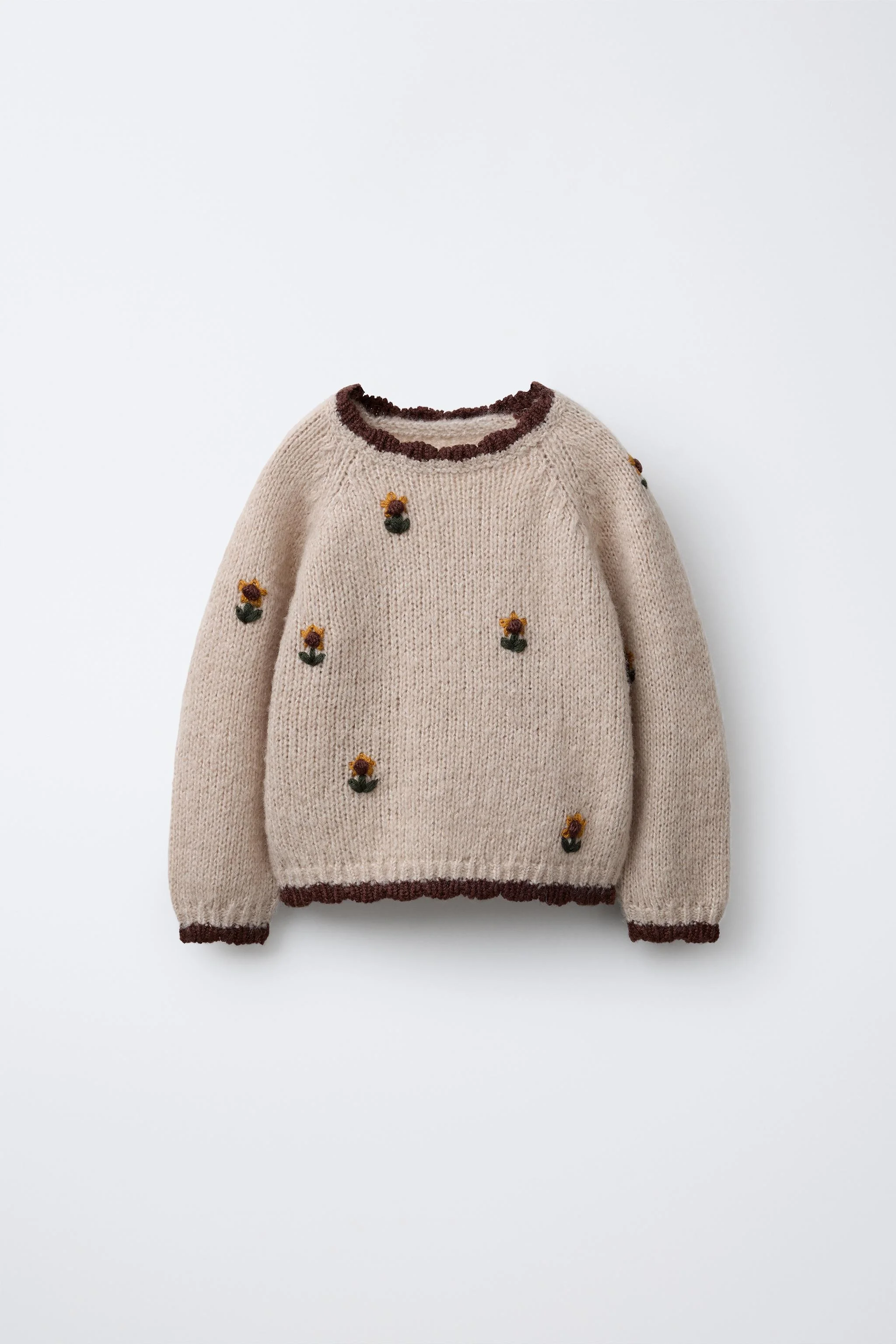 پلیور بافتنی با گلدوزی آفتابگردان