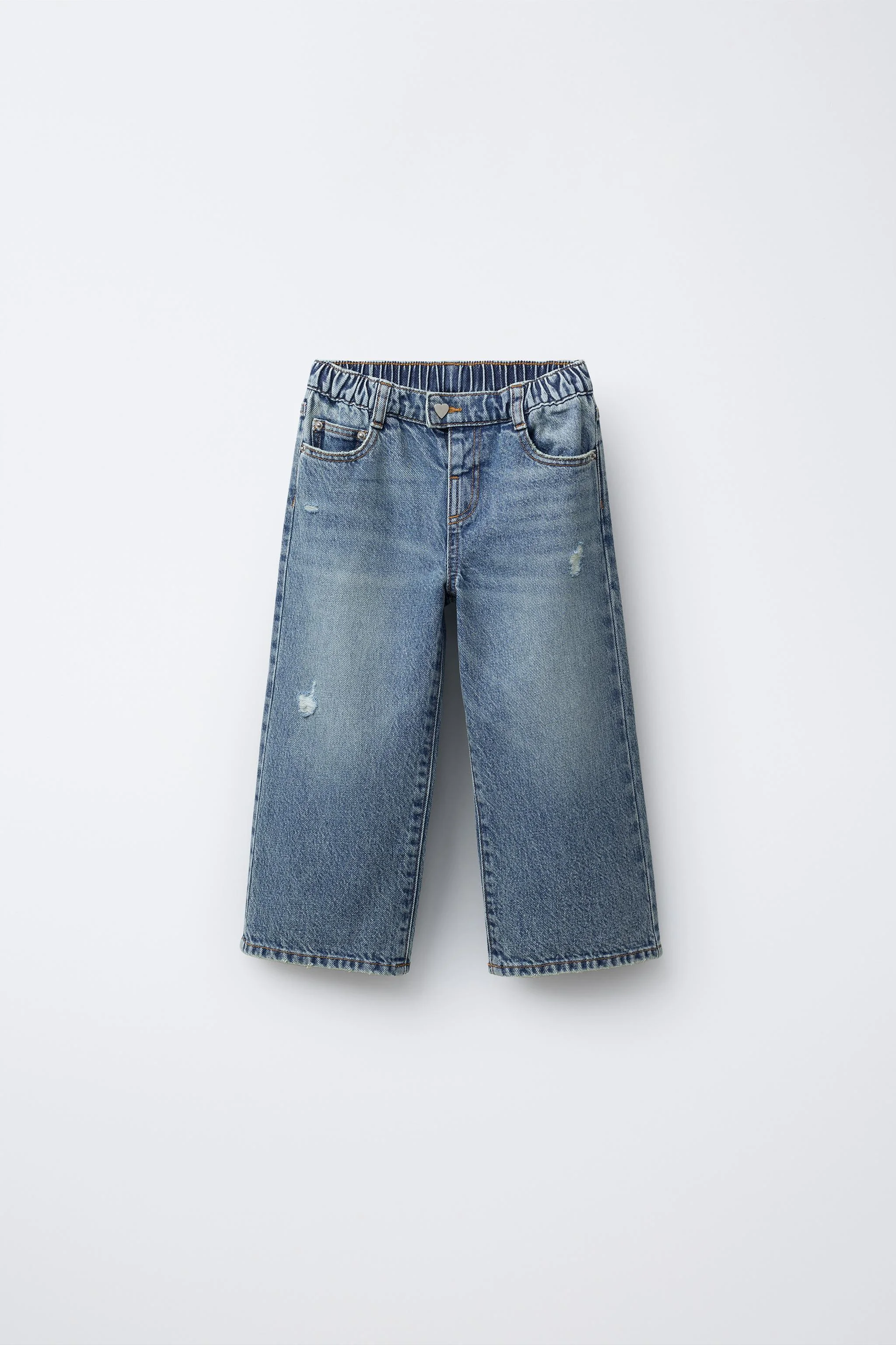 شلوار جین پاچه گشاد با طرح قلب