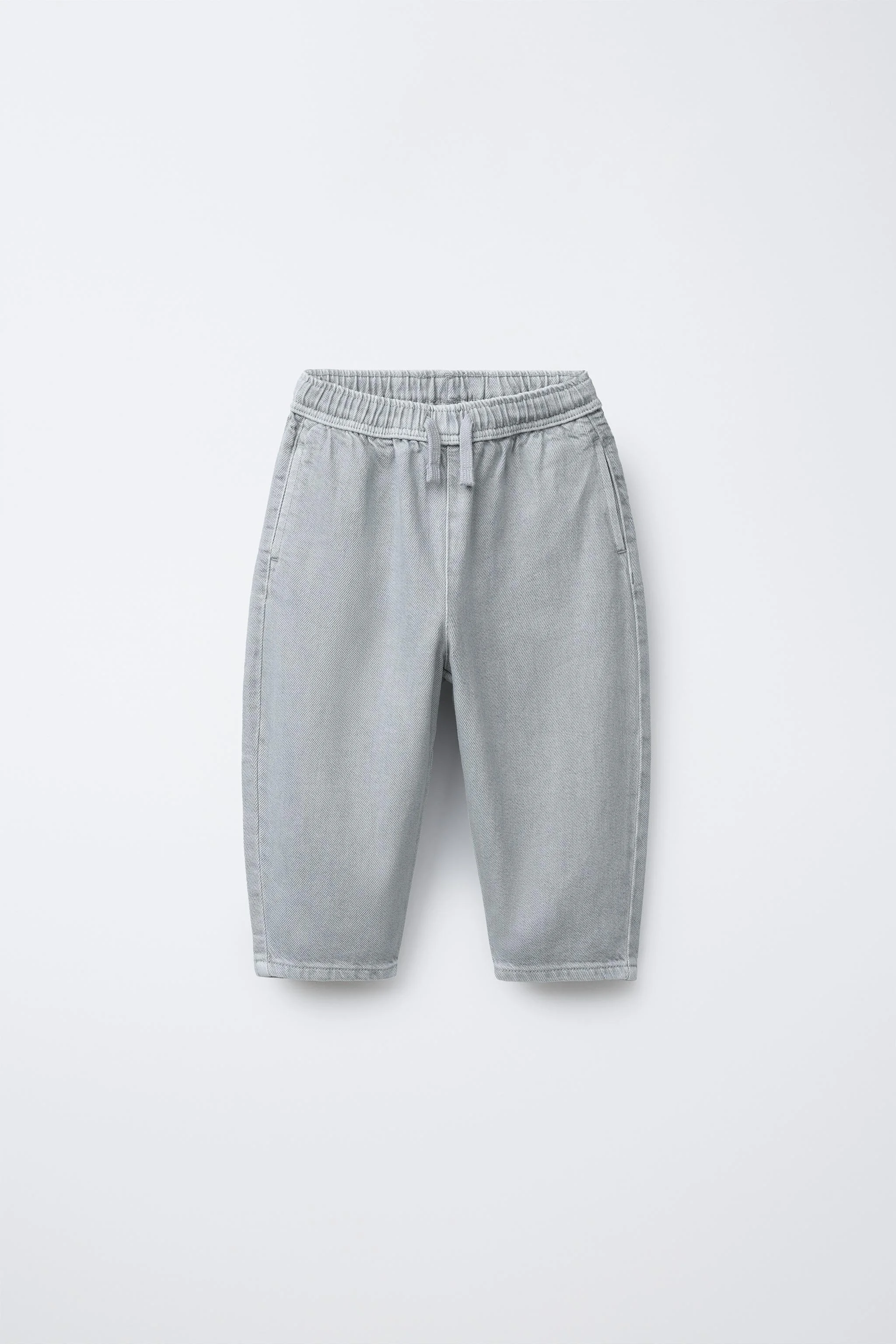 شلوار بالونی با اثر شسته شده و کمر کشی بند دار