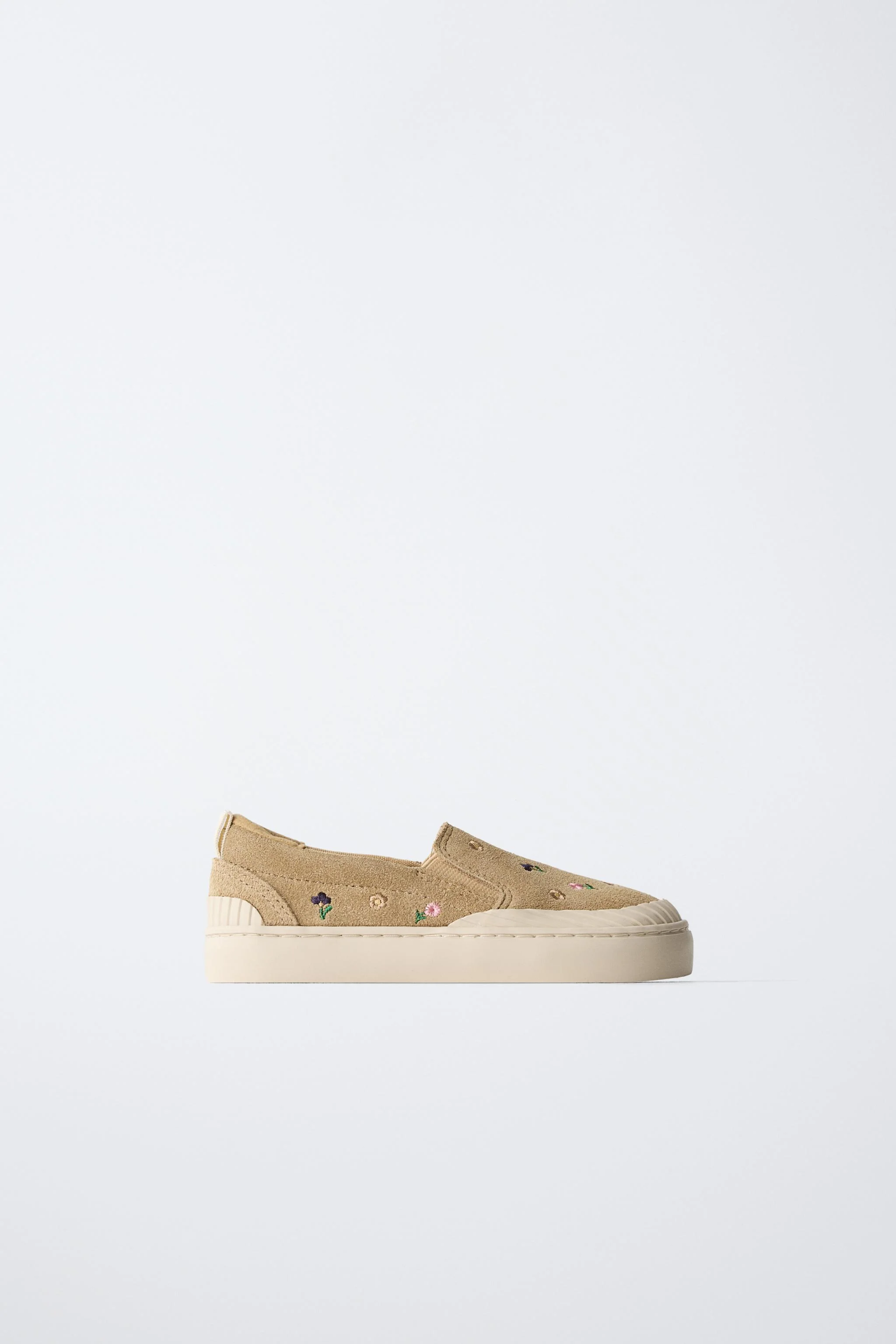 کفش کتانی چرمی با طرح گل