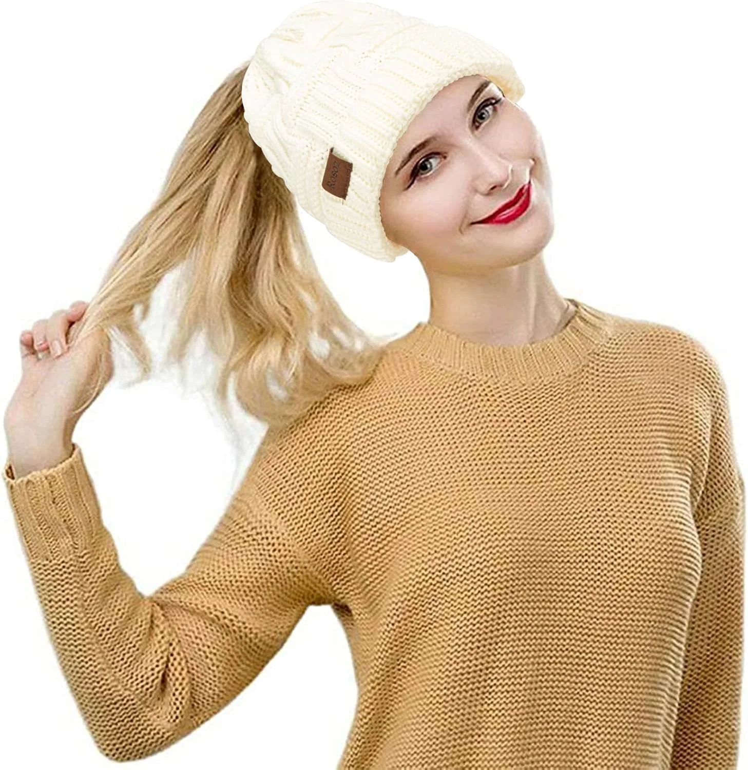 کلاه بافتنی زمستانی زنانه با قابلیت تنظیم و کشسان