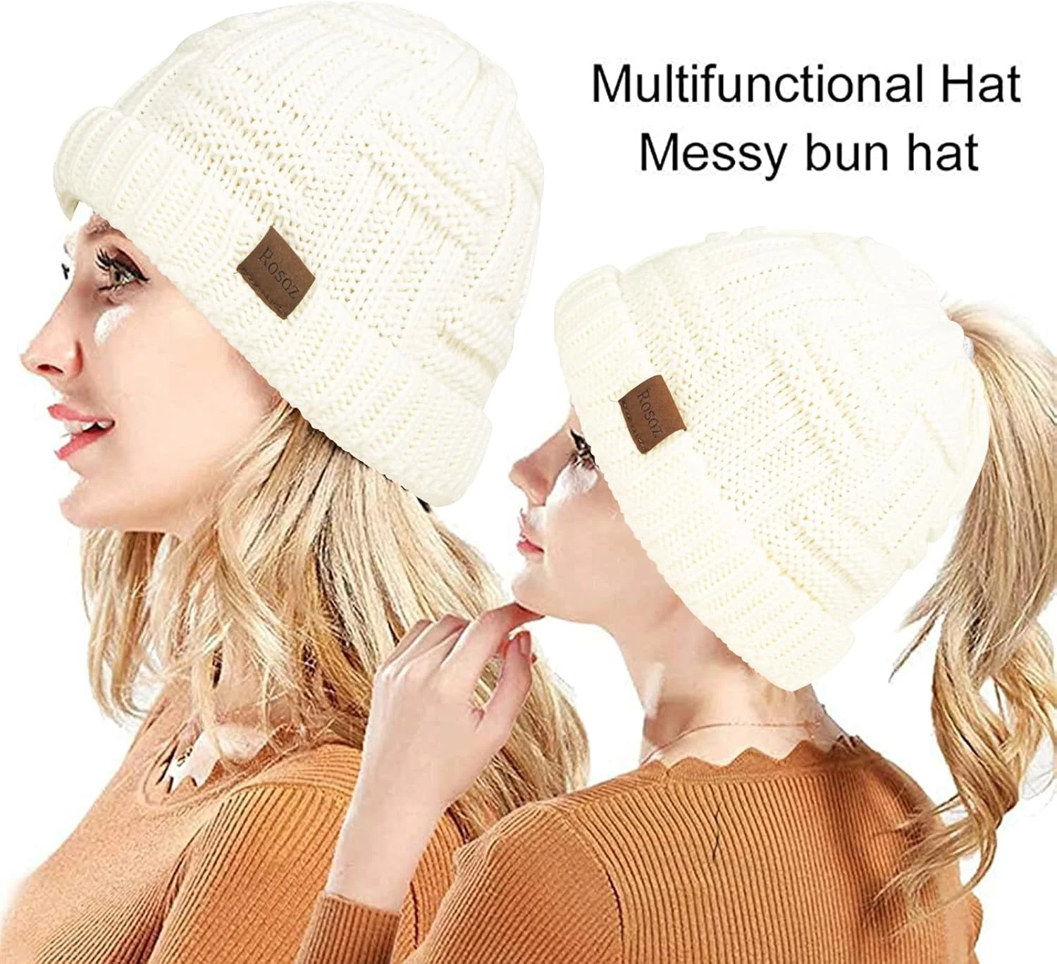 کلاه بافتنی زمستانی زنانه با قابلیت تنظیم و کشسان