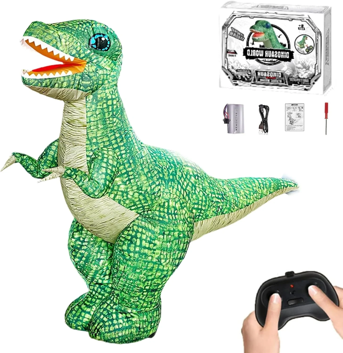 دایناسور بادی کنترلی، اسباب بازی دایناسور متحرک با کنترل از راه دور 2.4 گیگاهرتز با چرخش 360 درجه، باد شدن و خالی شدن سریع، دایناسور برقی شارژی برای بازی کودکان در داخل و خارج از خانه (1 باتری، S) دایناسور بادی کنترلی، اسباب بازی دایناسور متحرک با کنترل از راه دور 2.4 گیگاهرتز با چرخش 360 درجه، باد شدن و خالی شدن سریع، دایناسور برقی شارژی برای بازی کودکان در داخل و خارج از خانه (1 باتری، S)