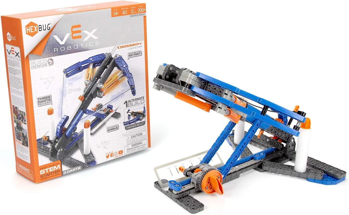 اسباب بازی آموزشی تیر و کمان VEX Robotics 2.0 هگزباگ، مناسب یادگیری STEM، اسباب بازی برای کودکان (آبی/نارنجی)