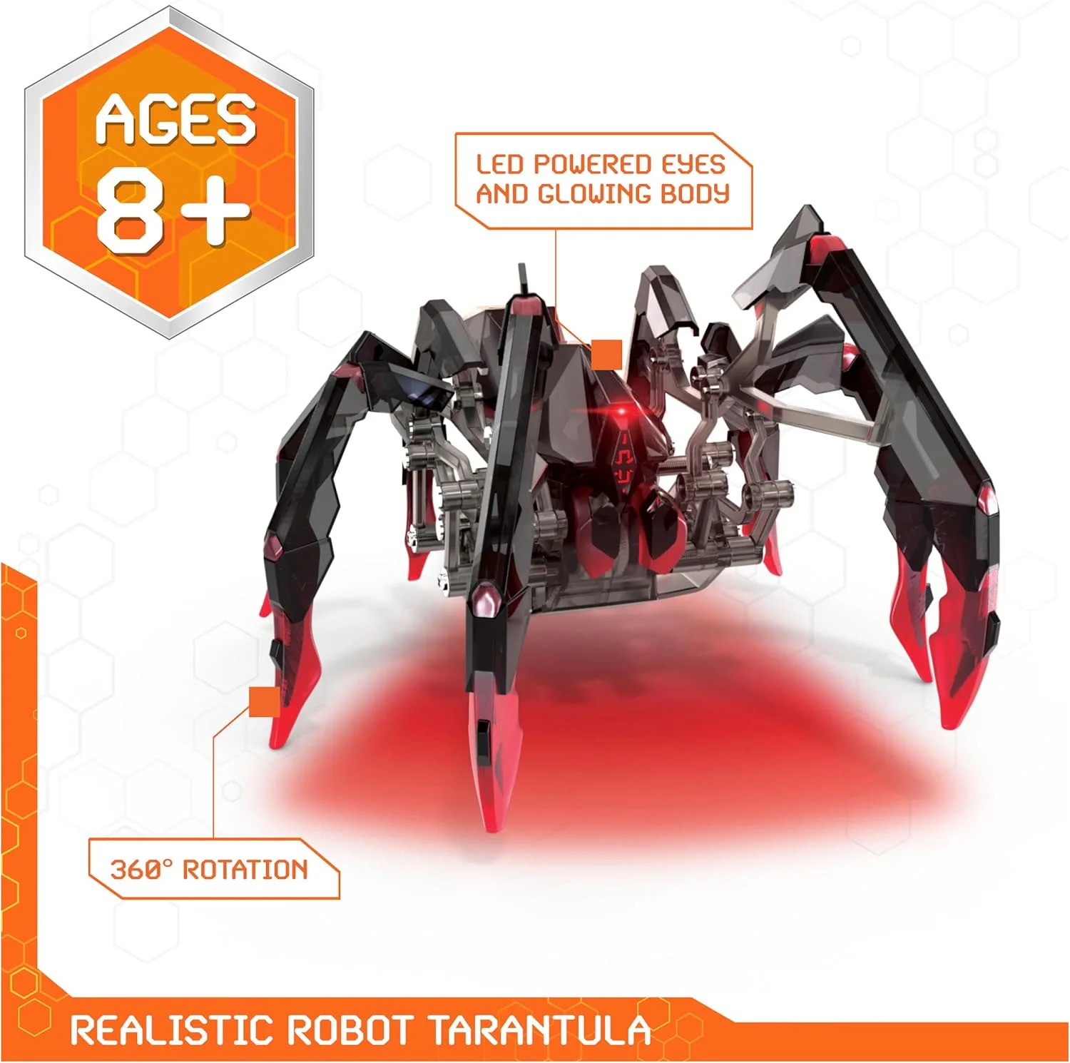 عنکبوت ریموت کنترلی HEX BOTS، اسباب بازی رباتیک شارژی عنکبوتی برای کودکان، عنکبوت رباتیک قابل تنظیم، اسباب بازی رباتی برای پسران و دختران 6 سال به بالا