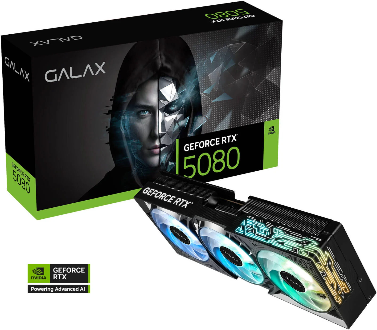 کارت گرافیک GALAX GeForce RTX 5080 1-Click OC، حافظه 16 گیگابایتی GDDR7 256 بیتی، فرکانس بوست 2625 مگاهرتز، سرعت حافظه 30 گیگابیت بر ثانیه، 10752 هسته CUDA، PCI Express 5.0 | 58NZN6MDBBOC