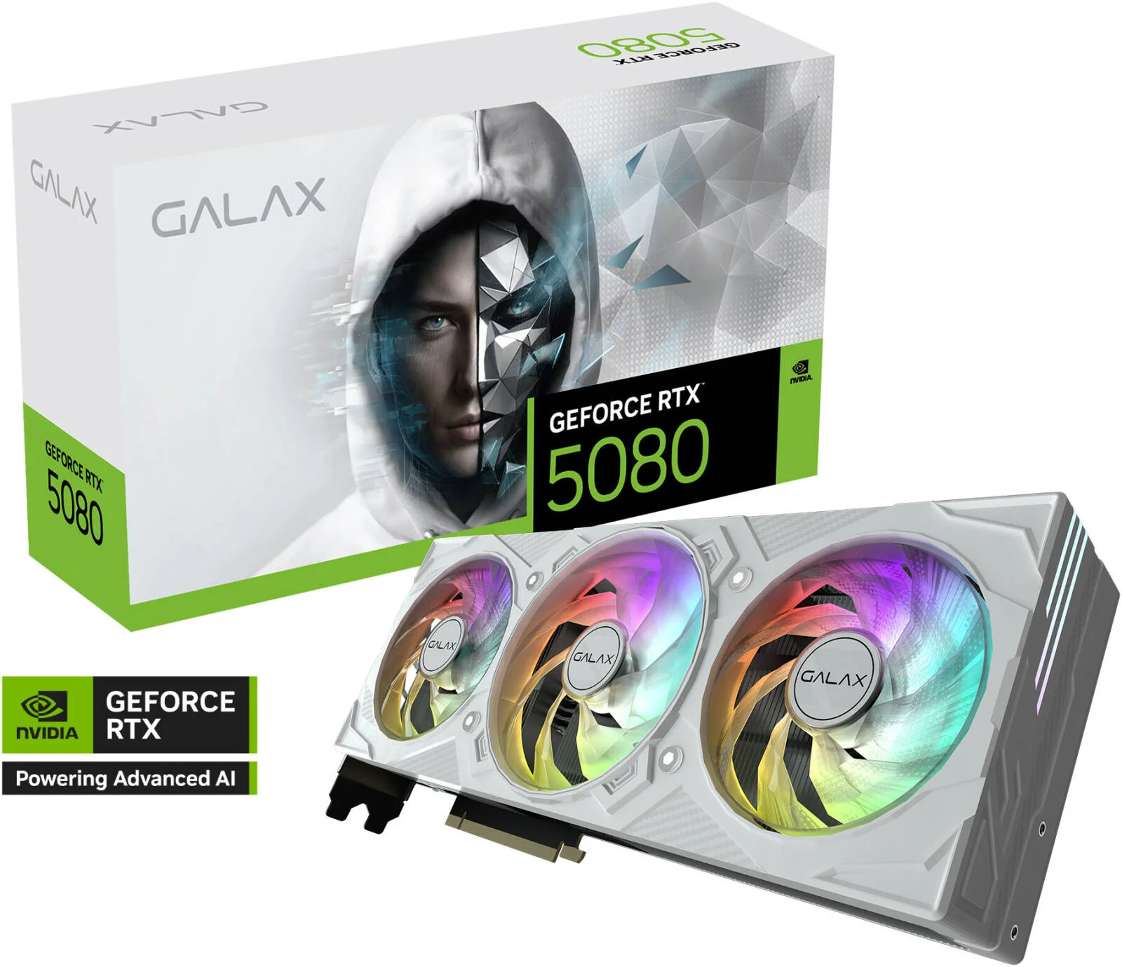 کارت گرافیک GALAX GeForce RTX 5080 EX Gamer 1-Click OC، حافظه 16 گیگابایت GDDR7 256 بیتی، فرکانس بوست 2655 مگاهرتز، سرعت حافظه 30 گیگابیت بر ثانیه، 10752 هسته CUDA، PCI-E 5.0، سفید | 58NZN6MDBZWH