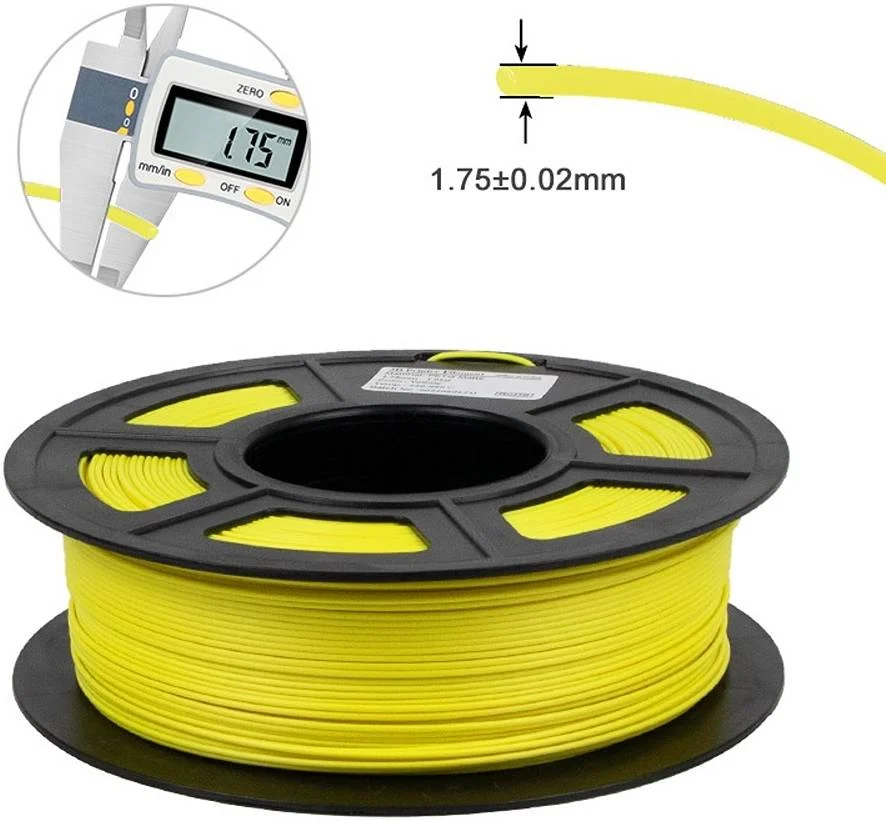 فیلامنت پرینتر سه بعدی PETG آی‌سان‌میت، دقت ابعادی +/-0.03mm، 1.75mm، قطر قرقره 197mm، عرض قرقره 65mm، قطر سوراخ توپی قرقره 57mm، 1 کیلوگرم (2.2 پوند)، زرد | PETG-زرد