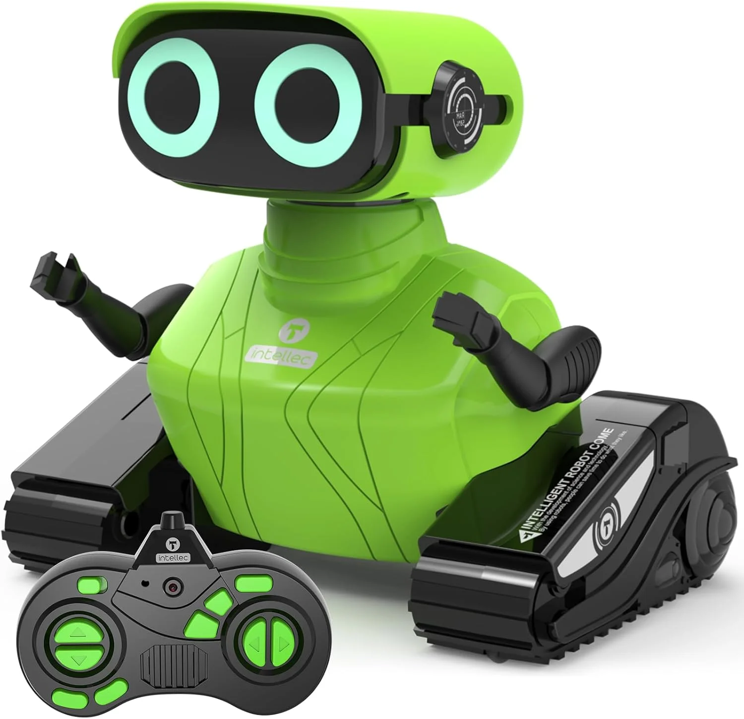اسباب بازی رباتیک GILOBABY، ربات اسباب بازی کنترل از راه دور، ربات های RC برای کودکان با چشمان LED، سر و بازوهای انعطاف پذیر، حرکات رقص و موسیقی، هدیه تولد برای پسران 3+ سال (سبز)