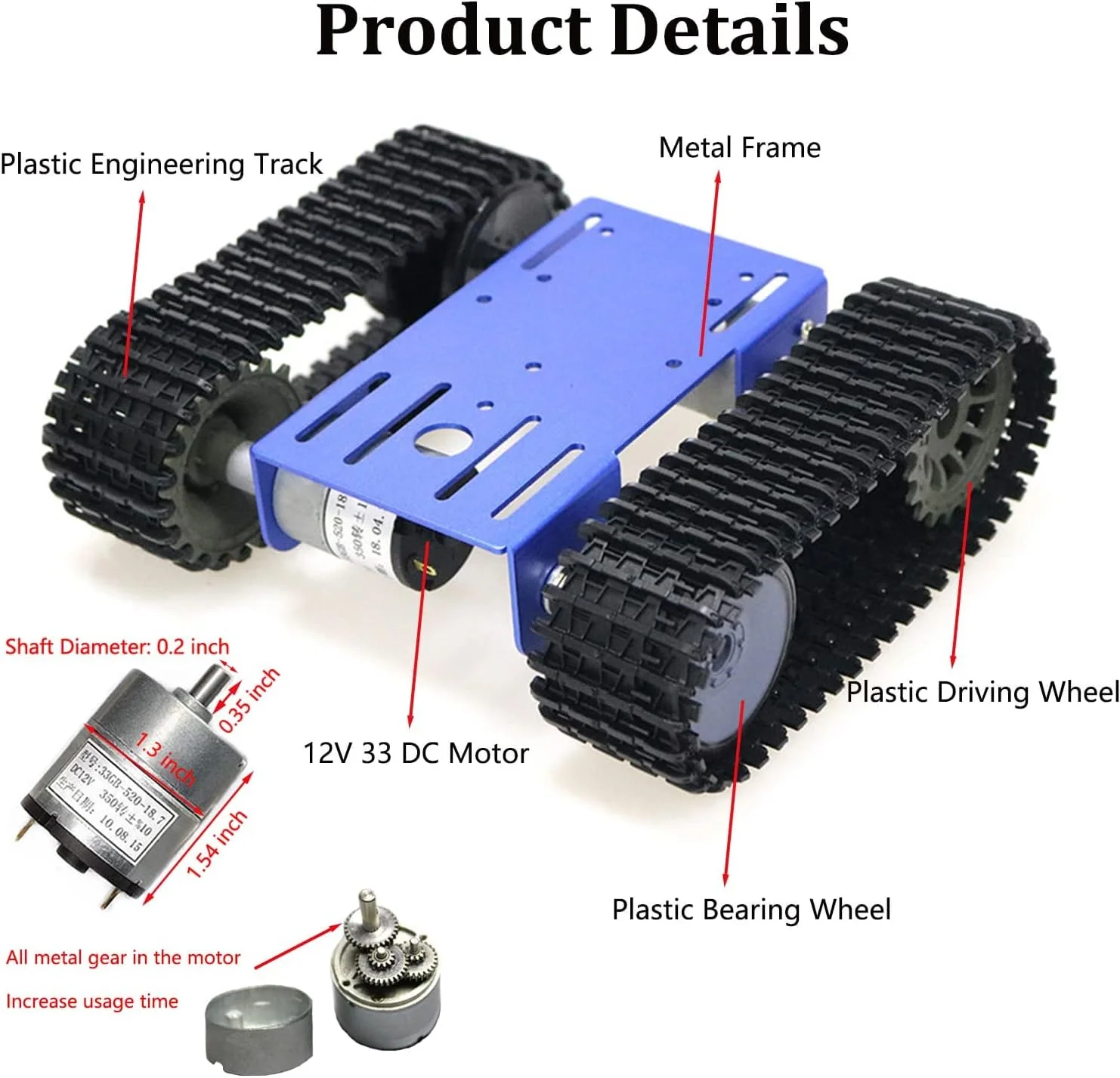 شاسی ربات تانک هوشمند ردیابی شده Excefore Geek DIY با 2 عدد موتور، پلتفرم رباتیک متحرک تانک کرم ابریشم کنترل از راه دور با مسیرهای پلاستیکی برای آردوینو/رسپبری پای/میکروبیت/پایتون/استیم