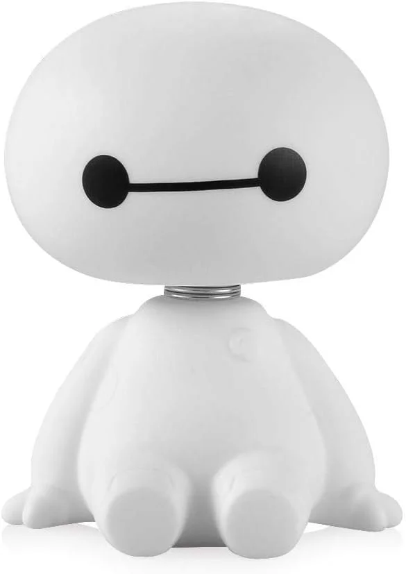 عروسک ربات پلاستیکی کارتونی Baymax با سر متحرک، تزیینات داخلی خودرو، اسباب بازی قهرمان بزرگ
