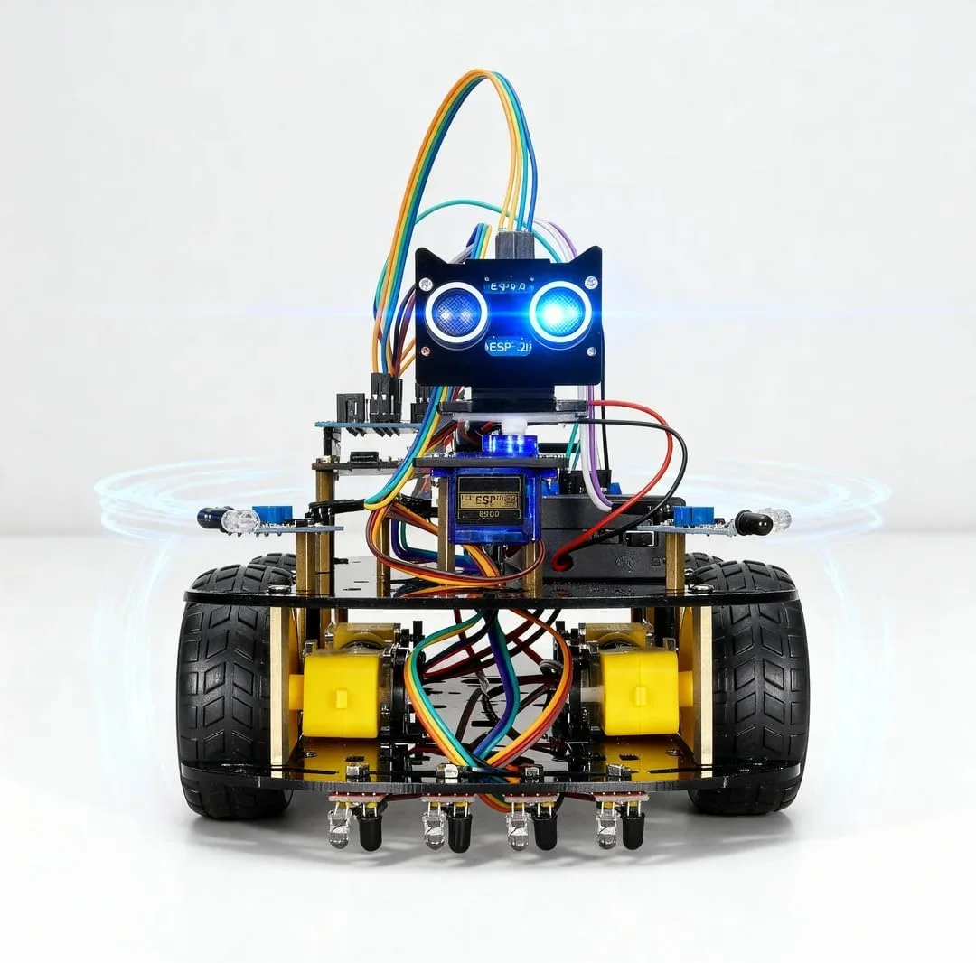 کیت ماشین ربات هوشمند آردوینو UNO R3 V4 – کیت آموزشی DIY کدنویسی ربات STEM شامل 132 قطعه با قابلیت ردیابی التراسونیک و مسیریابی سروو – ایده آل برای نوجوانان و مبتدیان کیت ماشین ربات هوشمند آردوینو UNO R3 V4 – کیت آموزشی DIY کدنویسی ربات STEM شامل 132 قطعه با قابلیت ردیابی التراسونیک و مسیریابی سروو – ایده آل برای نوجوانان و مبتدیان