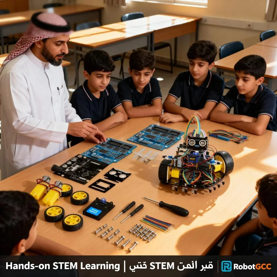 کیت ماشین ربات هوشمند آردوینو UNO R3 V4 – کیت آموزشی DIY کدنویسی ربات STEM شامل 132 قطعه با قابلیت ردیابی التراسونیک و مسیریابی سروو – ایده آل برای نوجوانان و مبتدیان