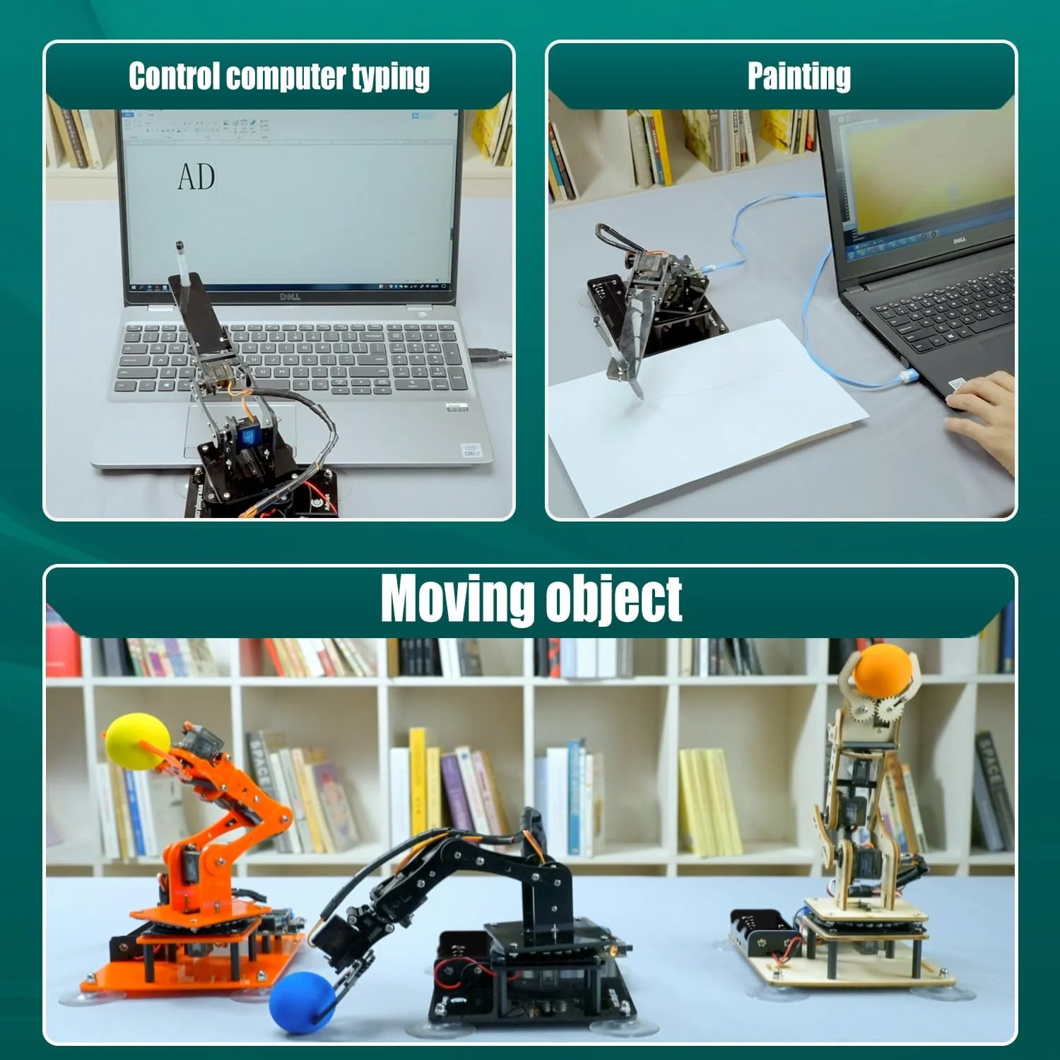 کیت بازوی رباتیک 5 درجه آزادی Adeept سازگار با Arduino IDE، بازوی ربات 5 محوره آموزشی STEM با قابلیت برنامه نویسی DIY به همراه نمایشگر OLED و کد پردازش و آموزش ها - نارنجی
