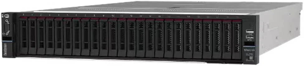 سرور رکمونت Lenovo ThinkSystem SR650 V3، دو عدد پردازنده Intel Xeon Gold 6226R، حافظه رم 256 گیگابایت (8*32GB)، هارد دیسک 2.5 اینچی 960 گیگابایتی SATA 6Gb، درایو نوری USB DVD RW، اترنت 1GbE RJ45 چهار پورت OCP، دو عدد منبع تغذیه 750 واتی | SR650-V3